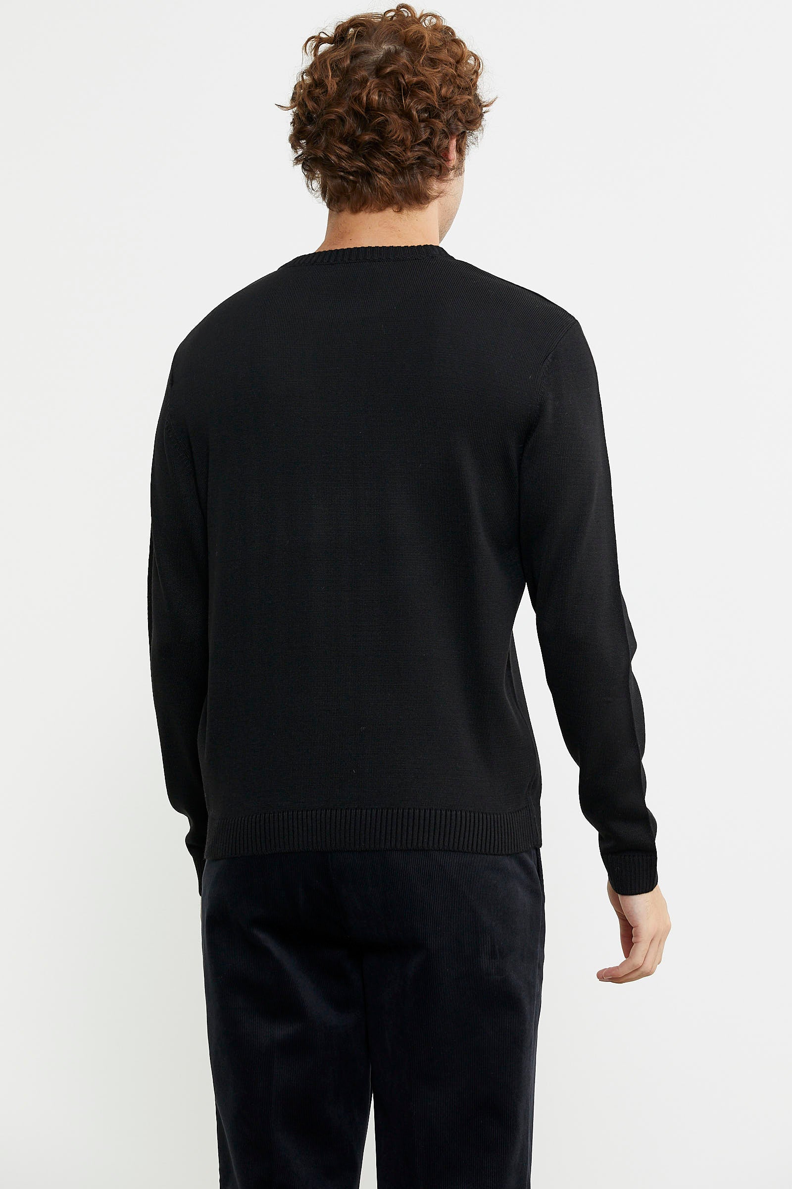 Sıfır Yaka Basic Triko Kazak - Siyah - Sementa