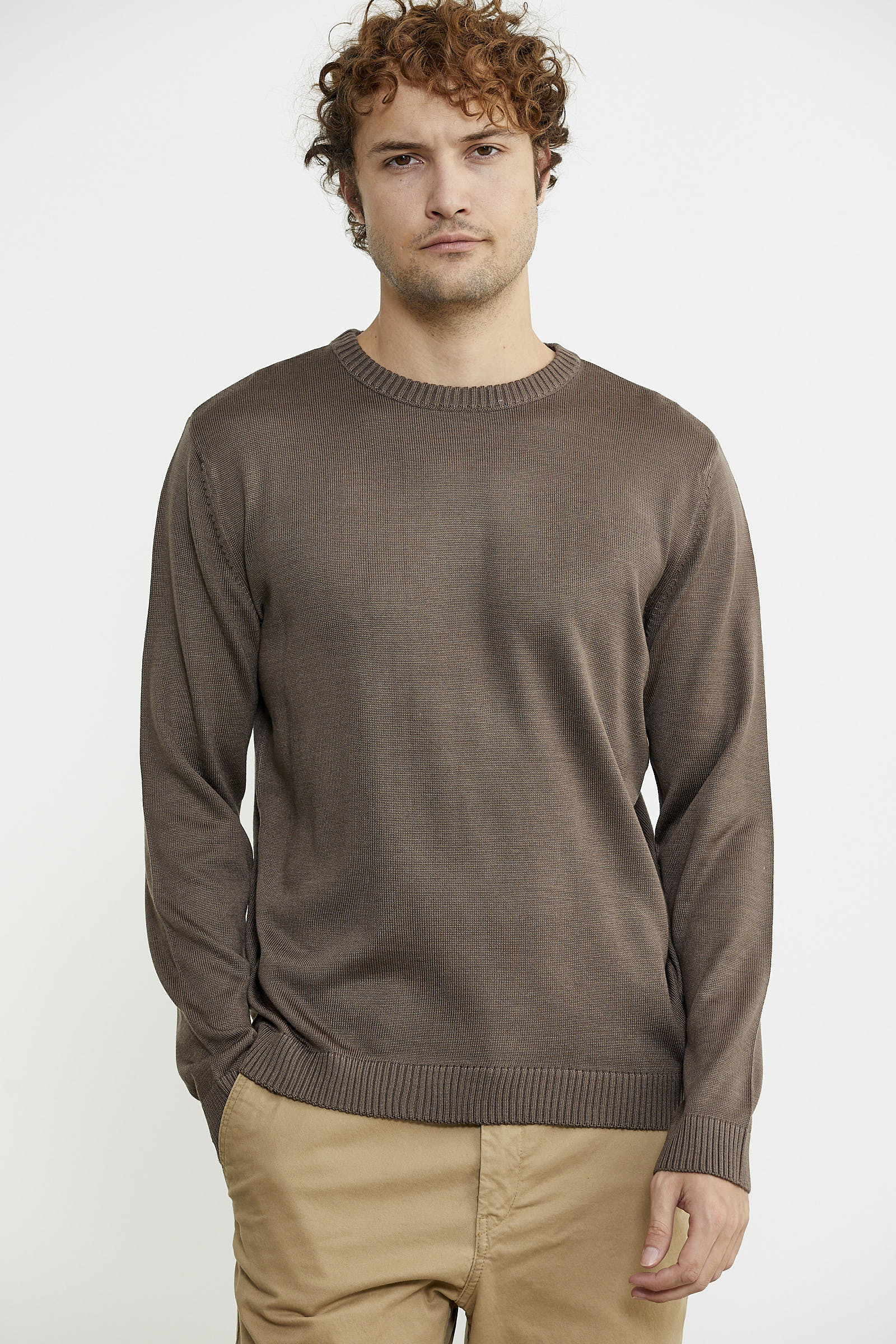 Sıfır Yaka Basic Triko Kazak - Vizon - Sementa