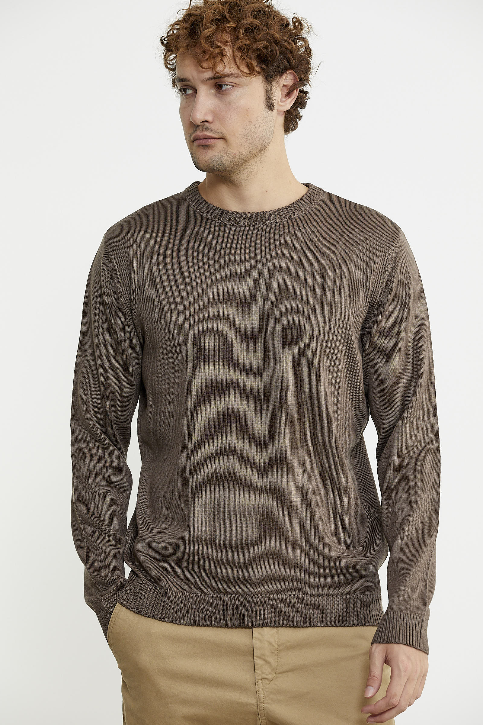 Sıfır Yaka Basic Triko Kazak - Vizon - Sementa