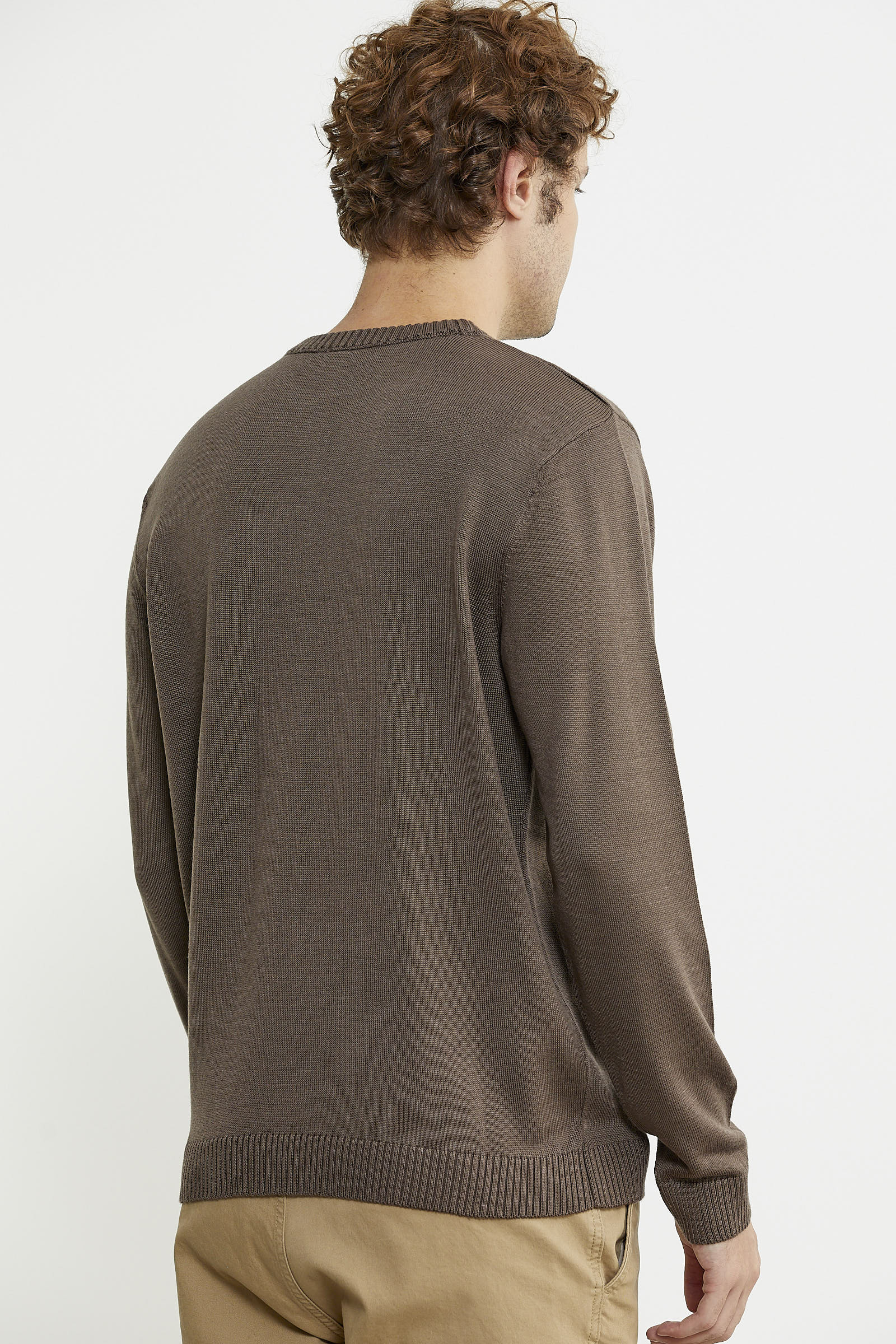 Sıfır Yaka Basic Triko Kazak - Vizon - Sementa