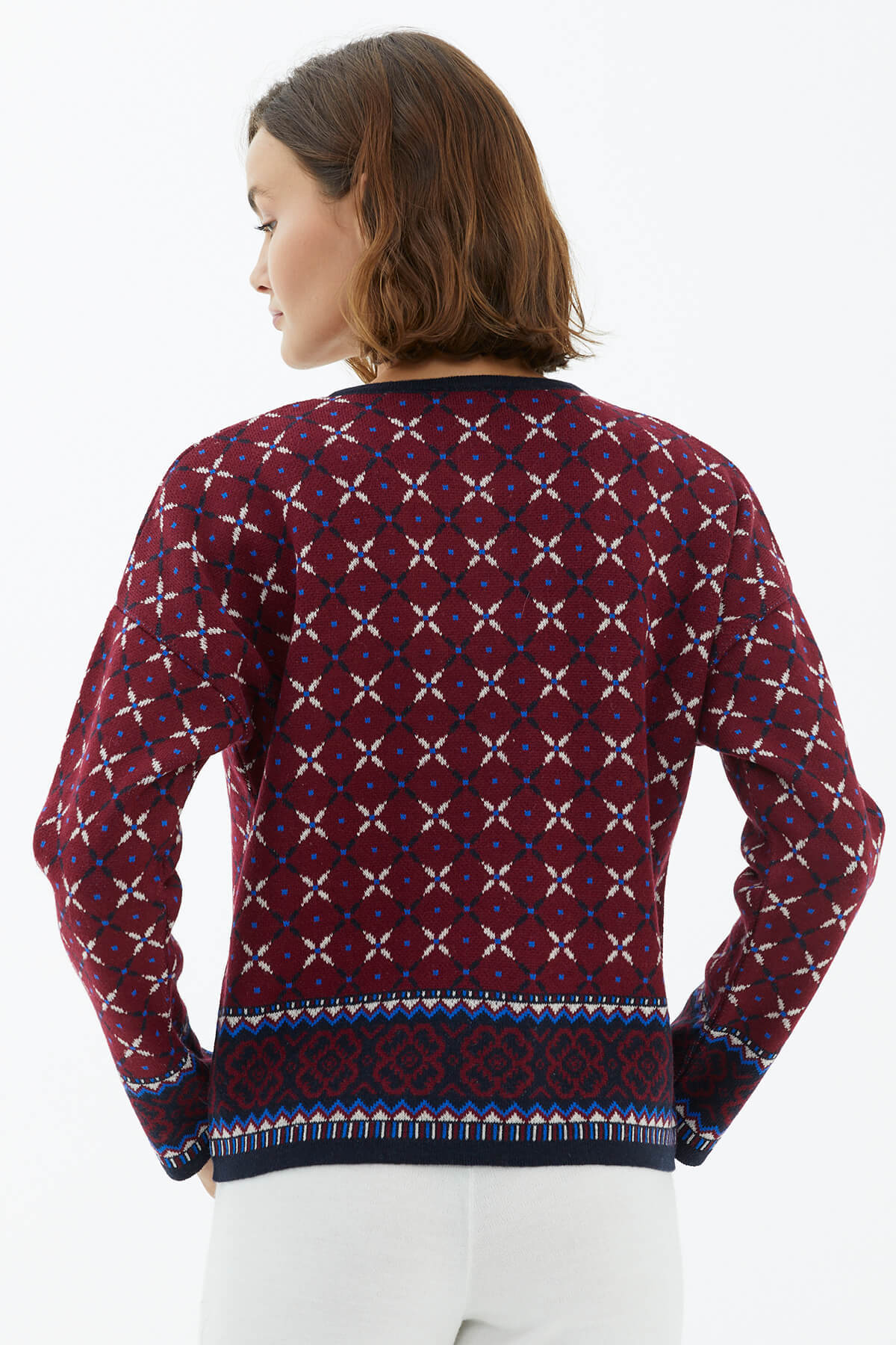 Sıfır Yaka Broşlu Triko Hırka - Lacivert (4) Sementa