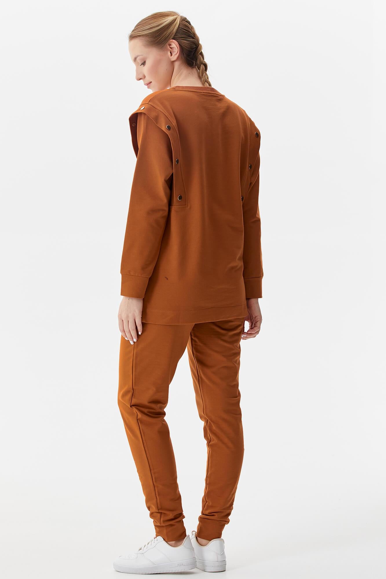 Sıfır Yaka ÇıtÇıt Detaylı Eşofman Takım - Tarçın (6) Sementa