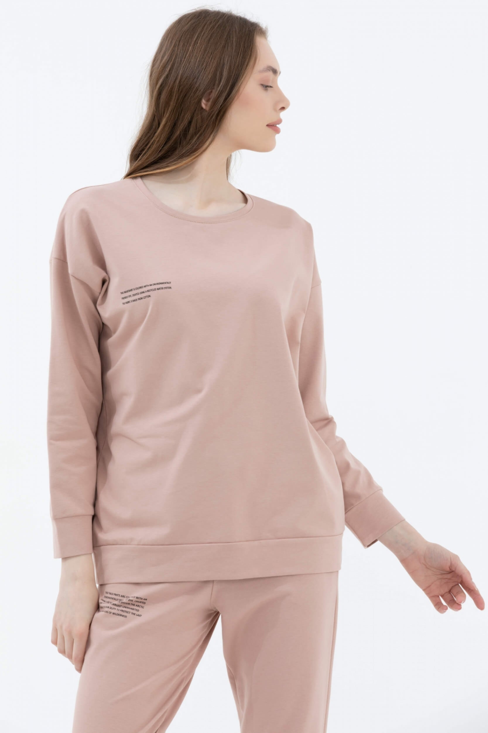 Sıfır Yaka Oversize Sweat - Bej (3) Sementa
