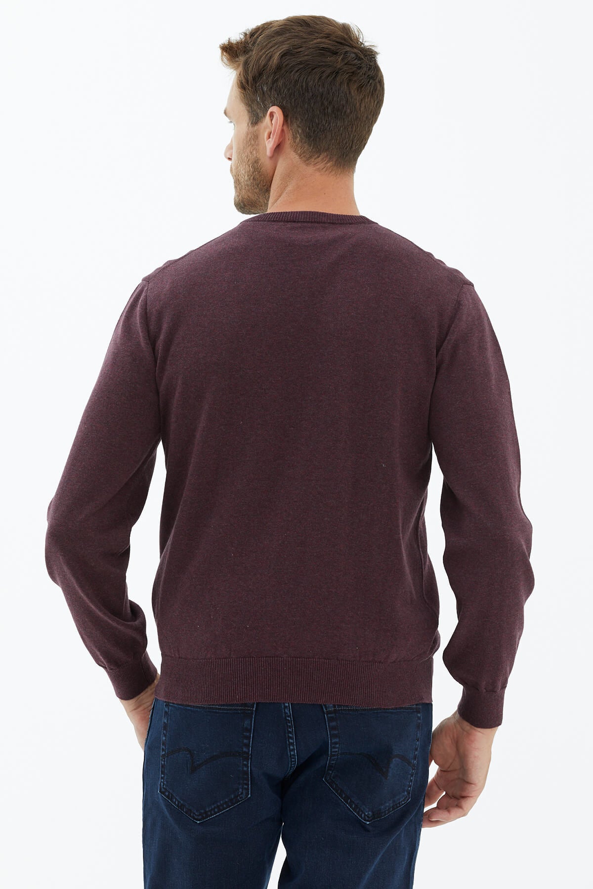 Sıfır Yaka Triko Kazak - Gül (4) Sementa