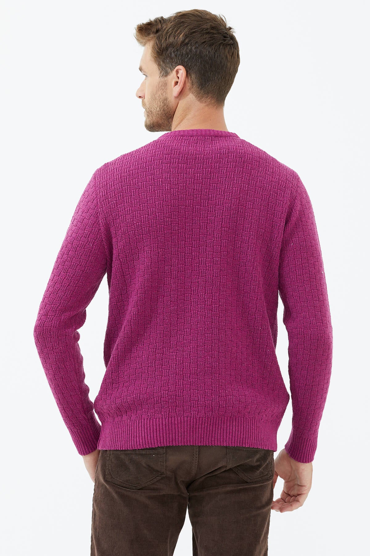 Sıfır Yaka Triko Kazak - Gül (4) Sementa