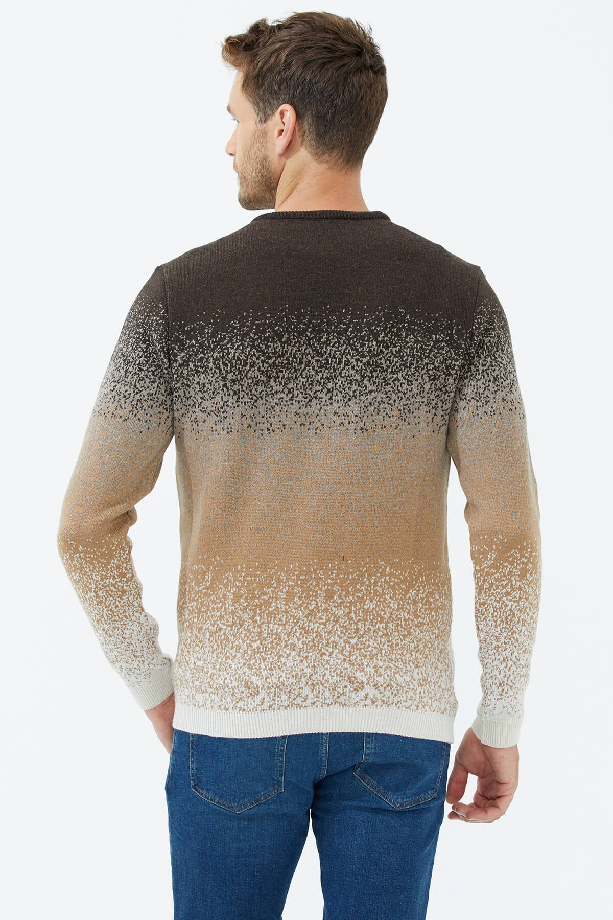 Sıfır Yaka Triko Kazak - Kemik (5) Sementa