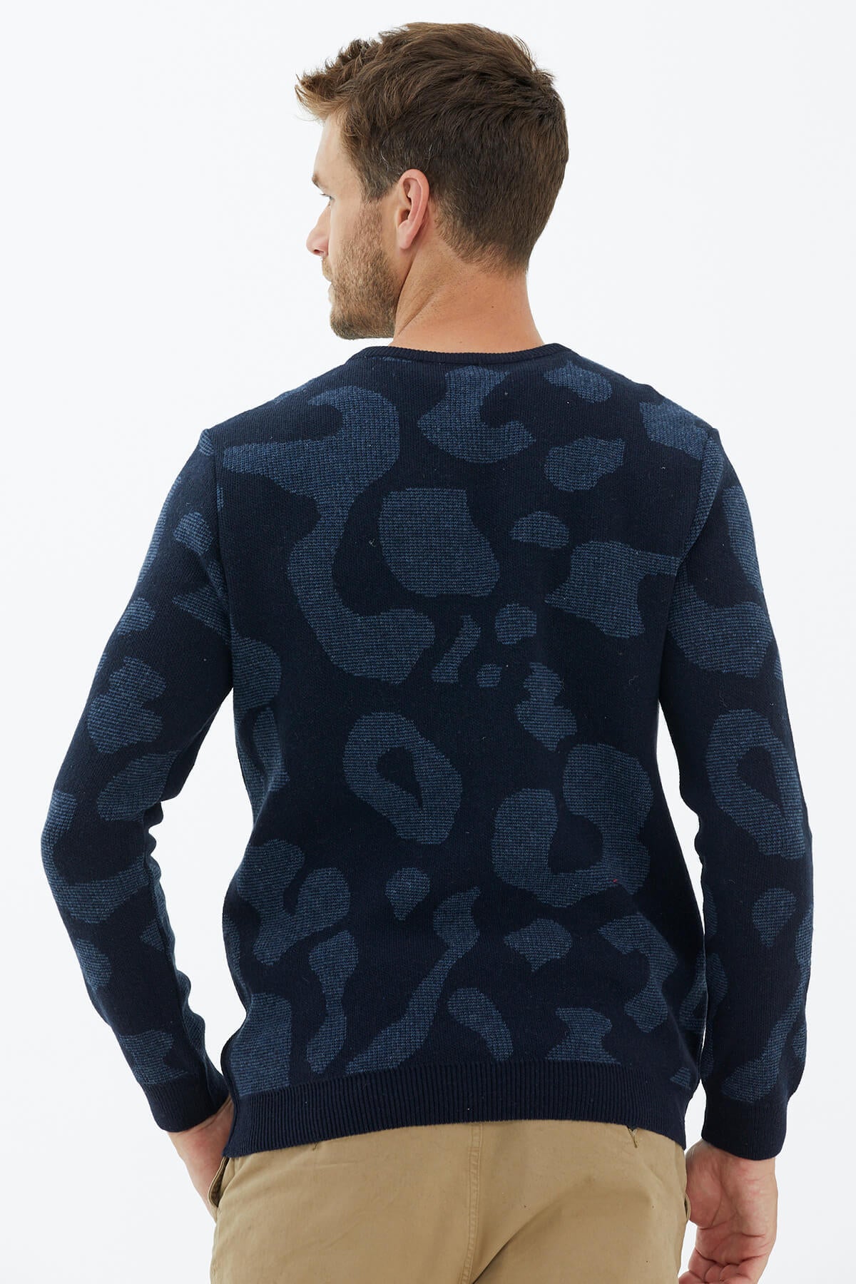 Sıfır Yaka Triko Kazak - Lacivert (4) Sementa