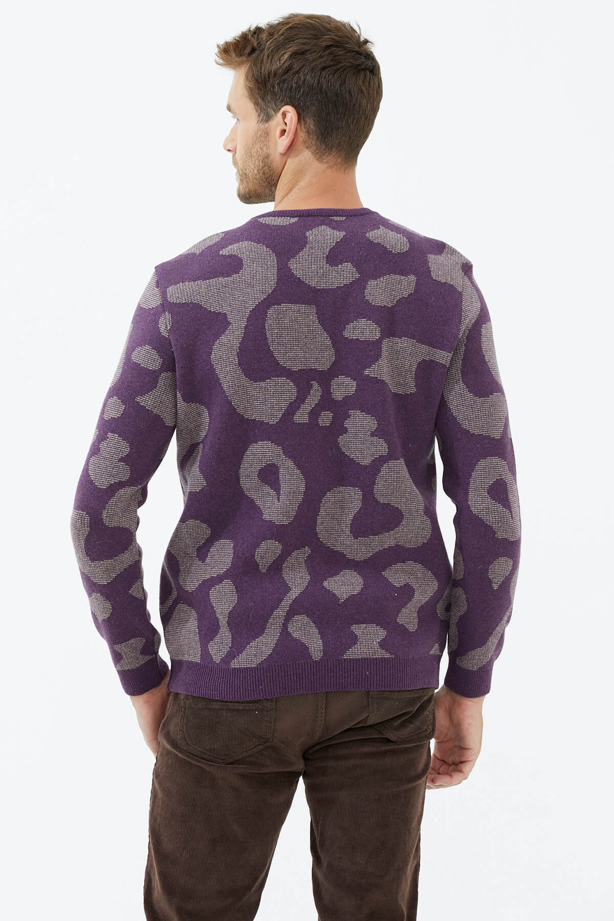 Sıfır Yaka Triko Kazak - Mor (6) Sementa