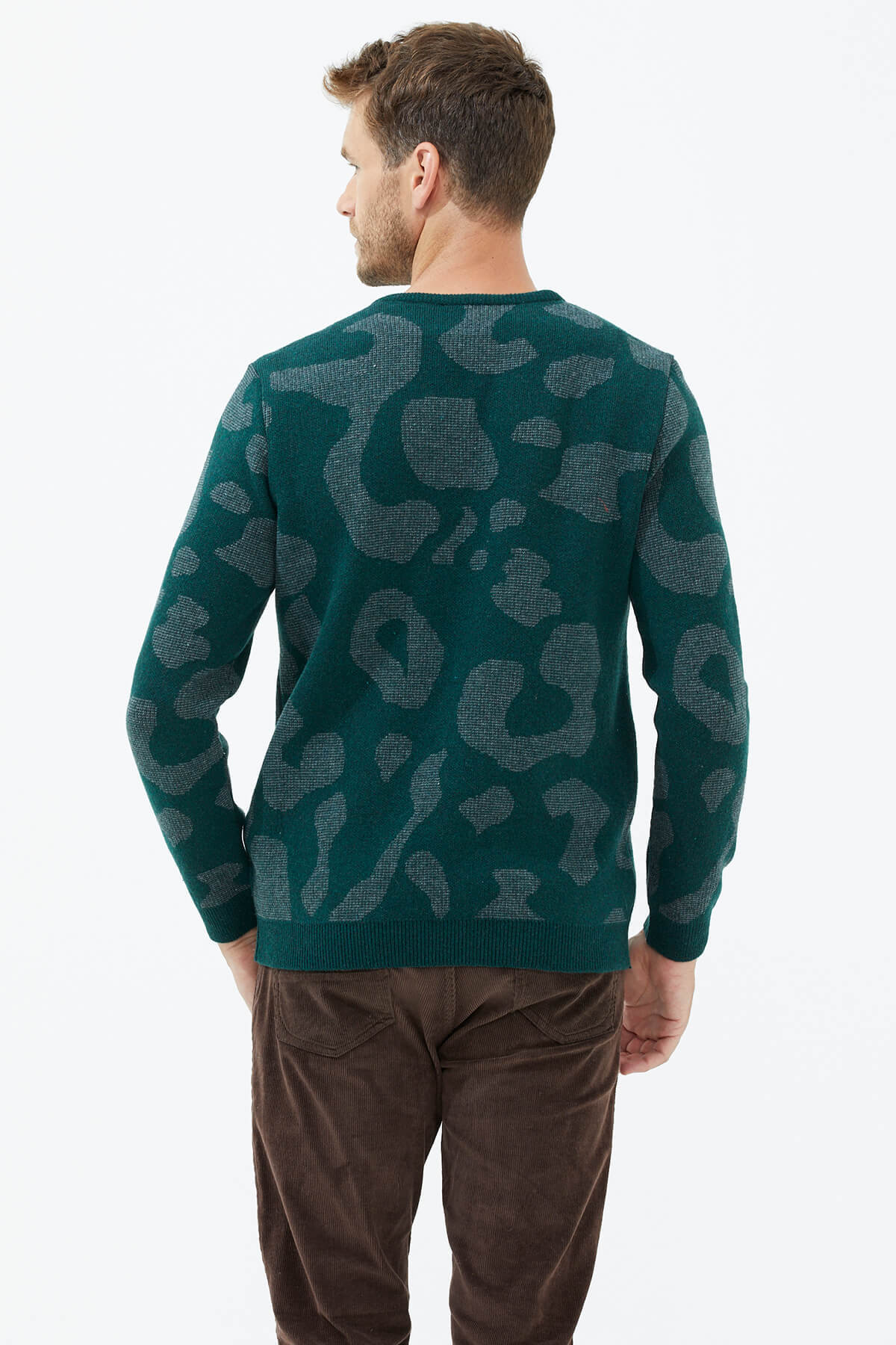 Sıfır Yaka Triko Kazak - Yeşil (4) Sementa