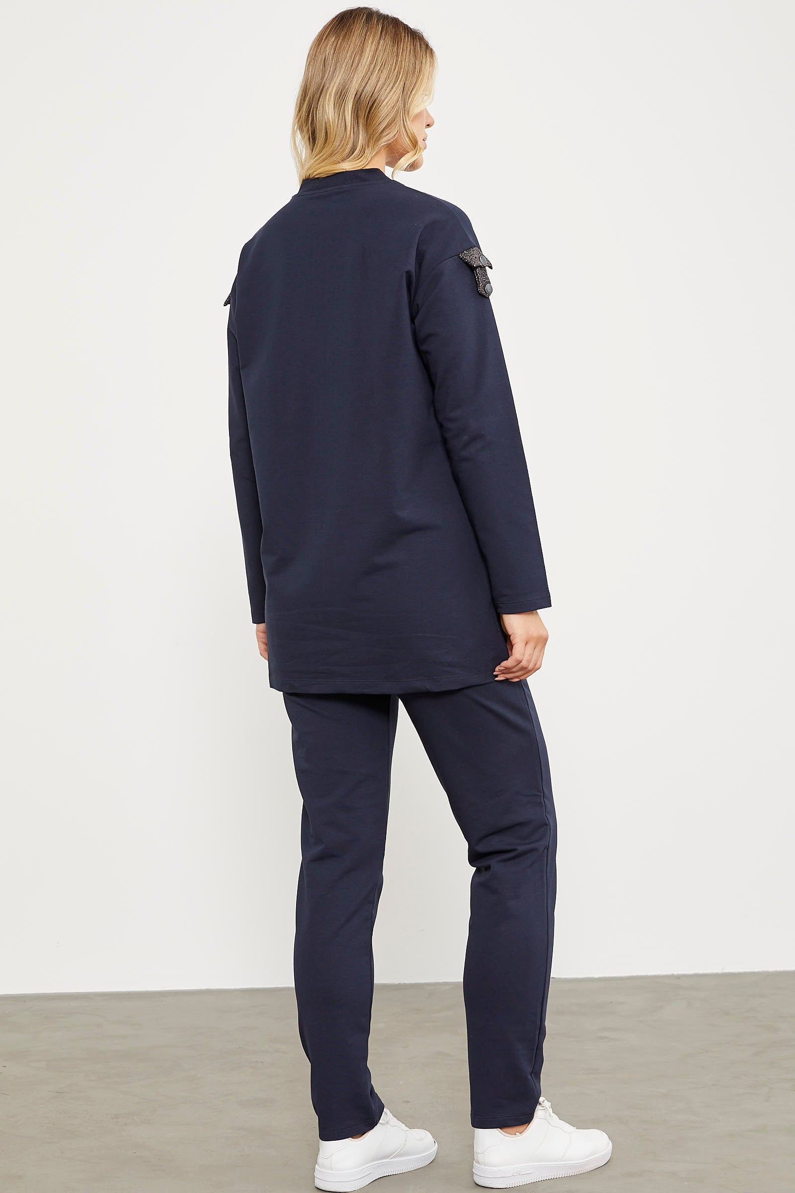 Sim Kumaş Kombinli Fermuarlı Takım - Lacivert (7) Sementa