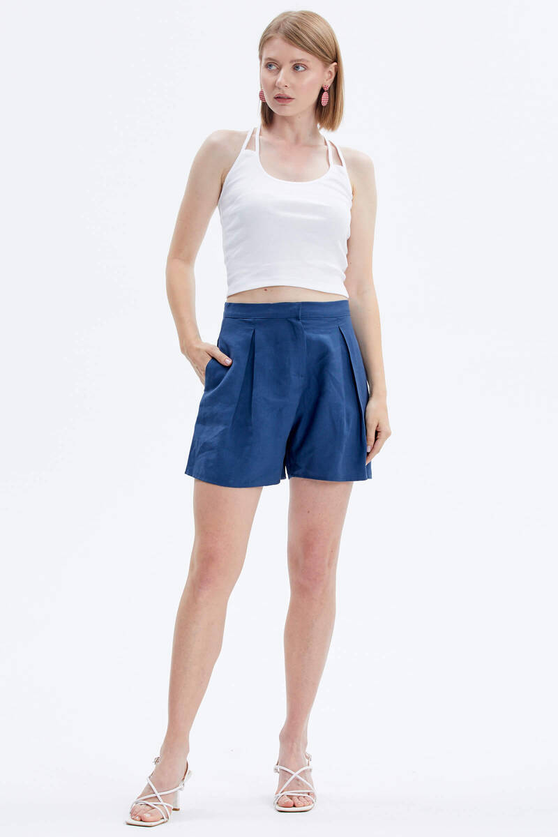 Sırt Detaylı Crop Tshirt - Beyaz (2) Sementa