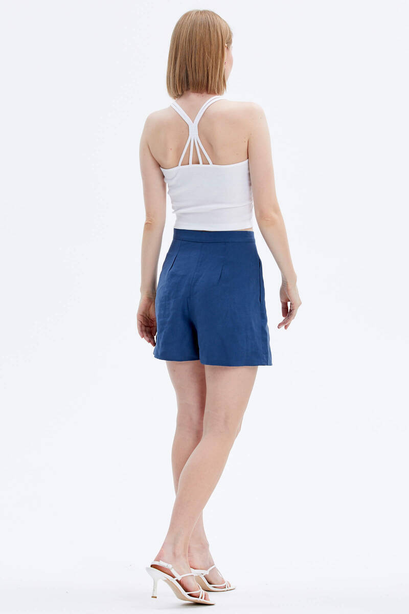 Sırt Detaylı Crop Tshirt - Beyaz (5) Sementa