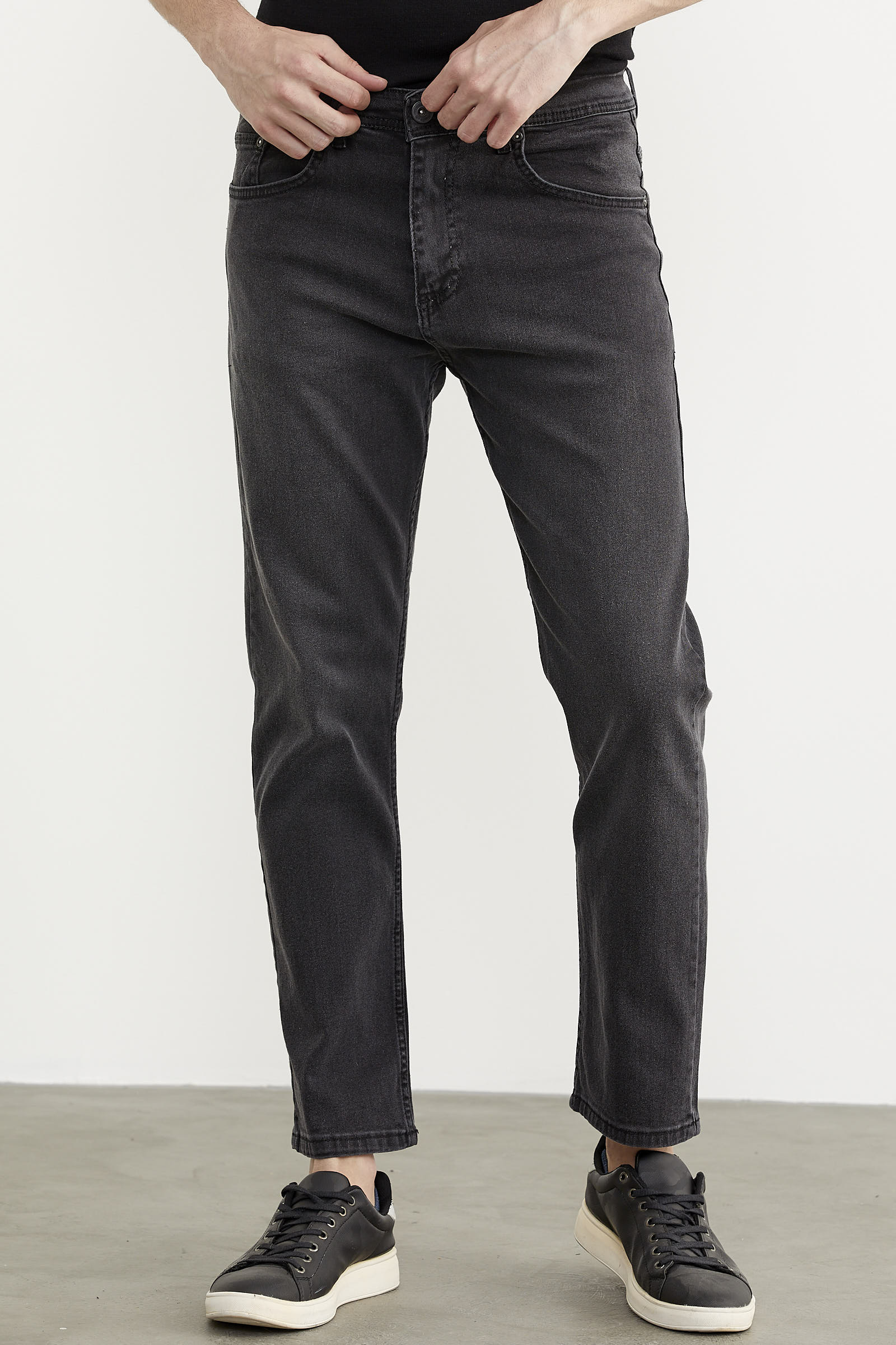 Skinny Fit Normal Bel Jean Pantolon - Koyu Gri (4) Sementa