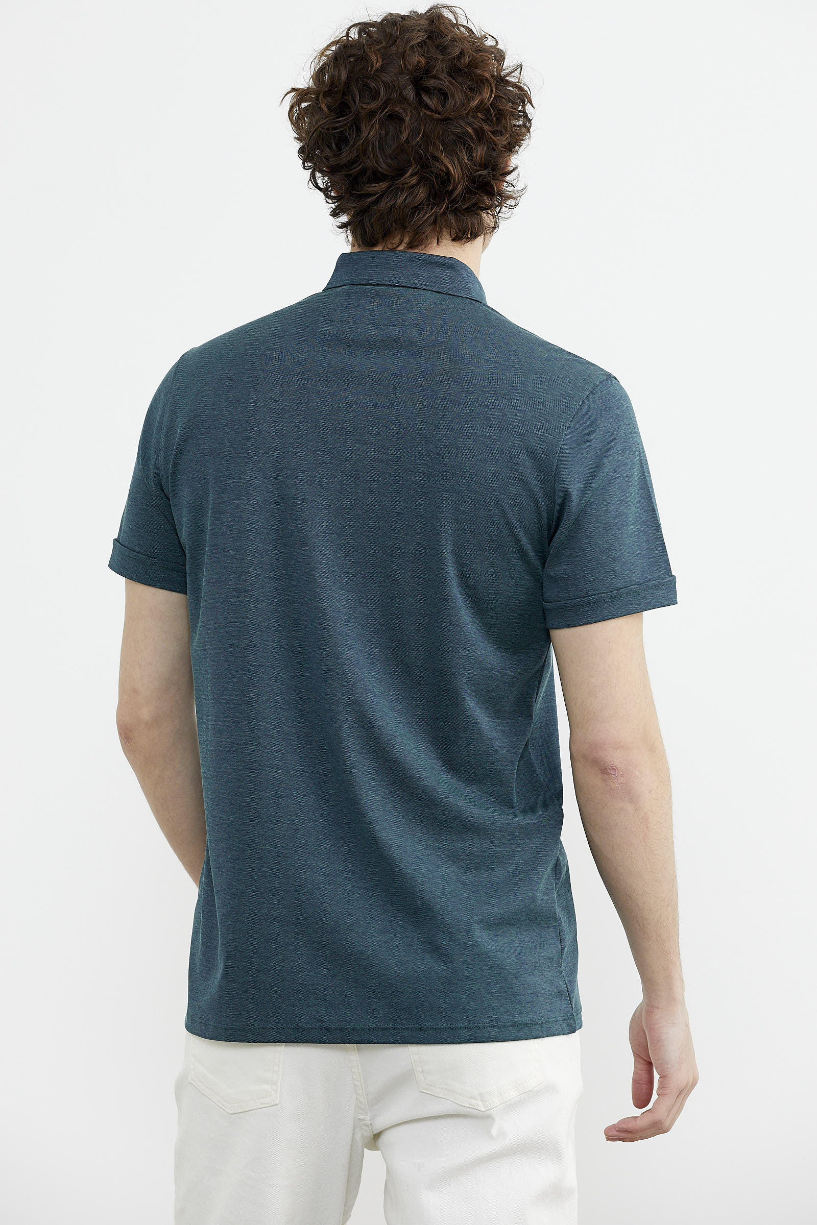 Slim Fit Düğmeli Polo Yaka Tişört - Yeşil (7) Sementa