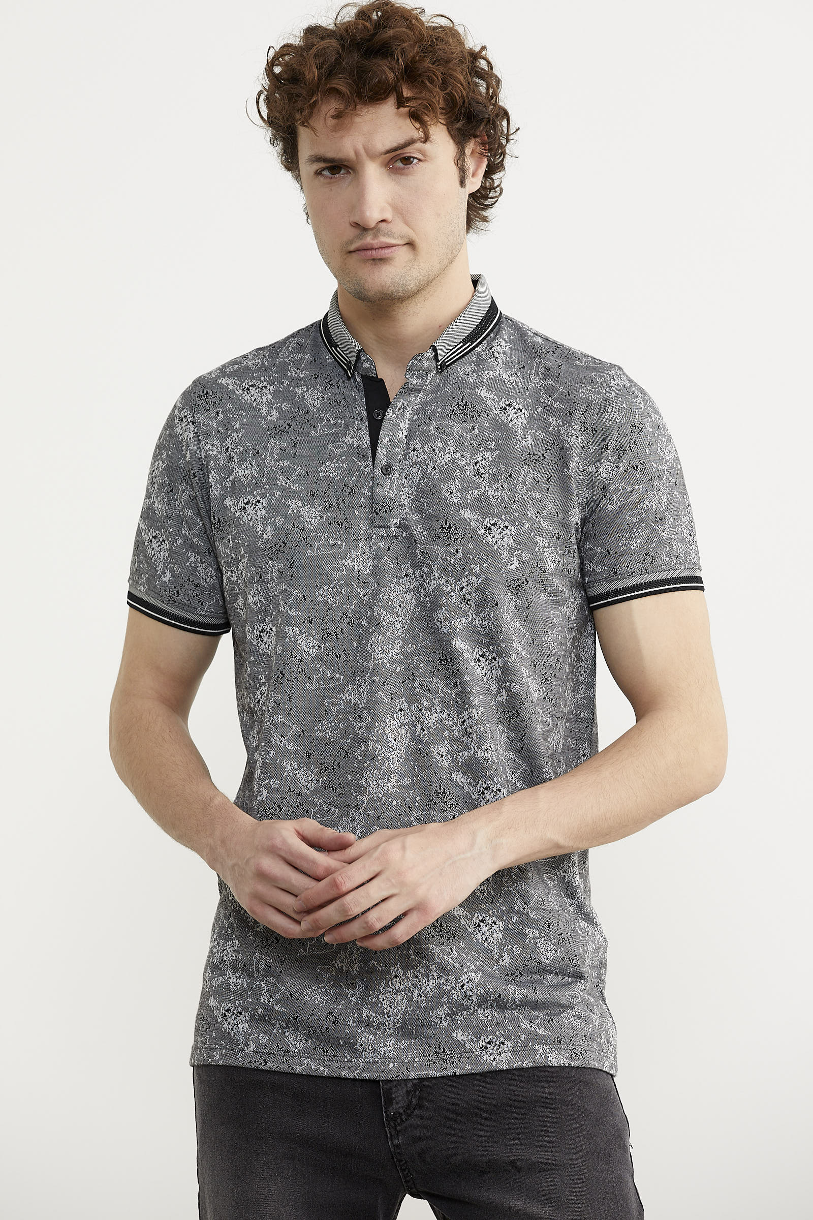 Slim Fit Triko Polo Yaka Tişört - Lacivert (2) Sementa