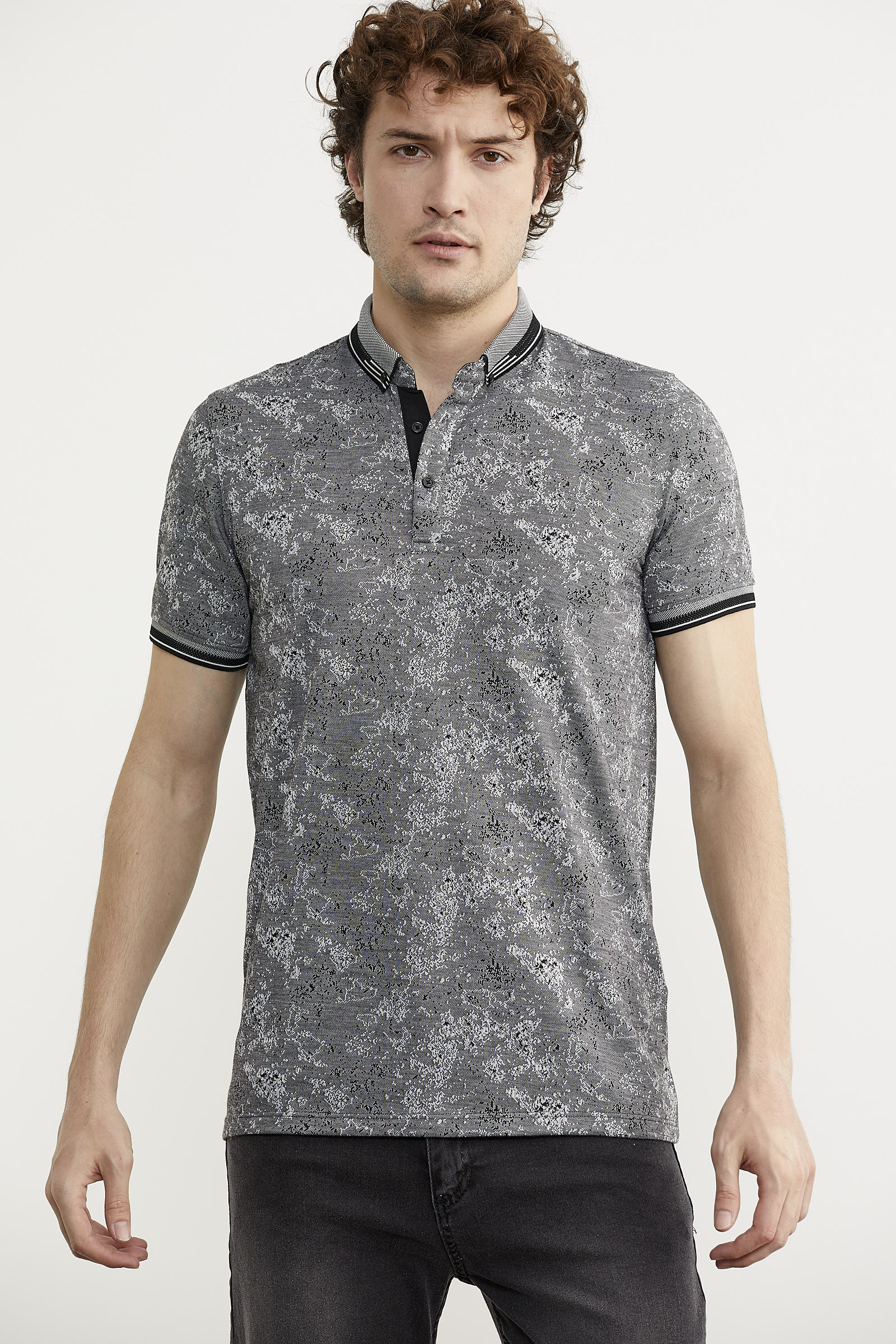 Slim Fit Triko Polo Yaka Tişört - Lacivert (4) Sementa