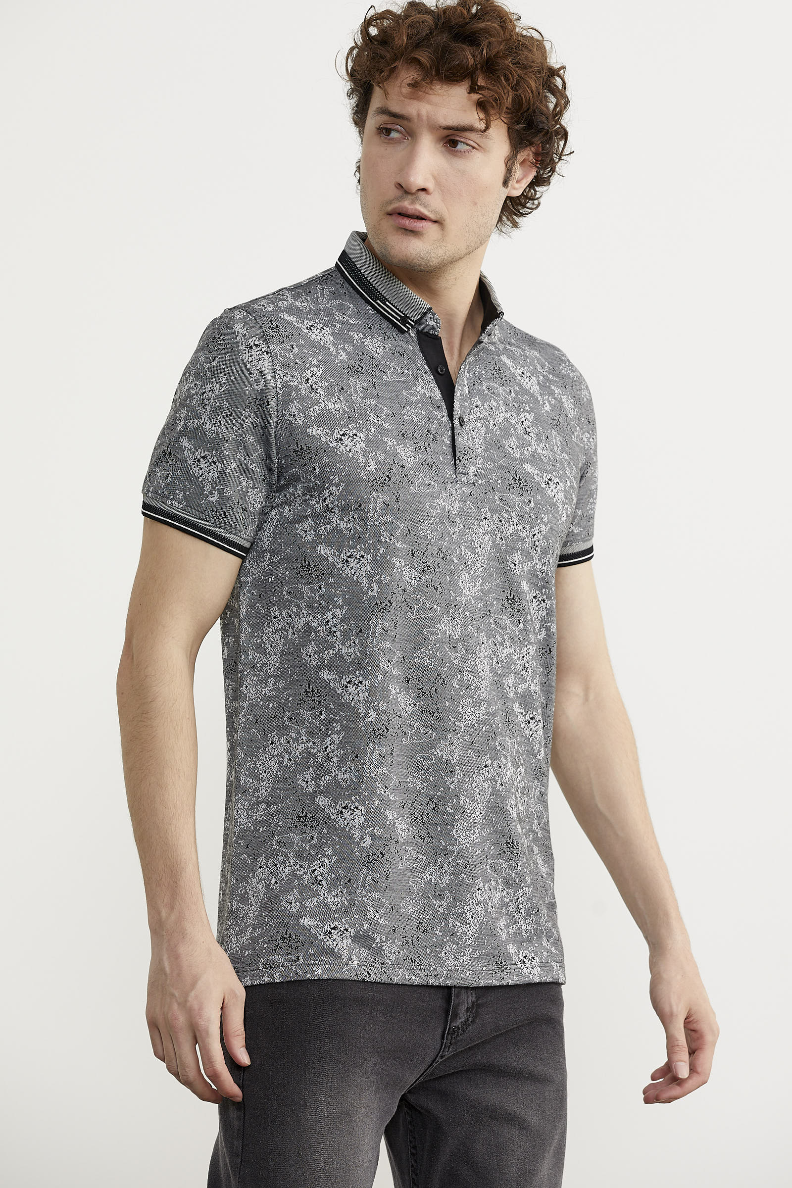 Slim Fit Triko Polo Yaka Tişört - Lacivert (5) Sementa