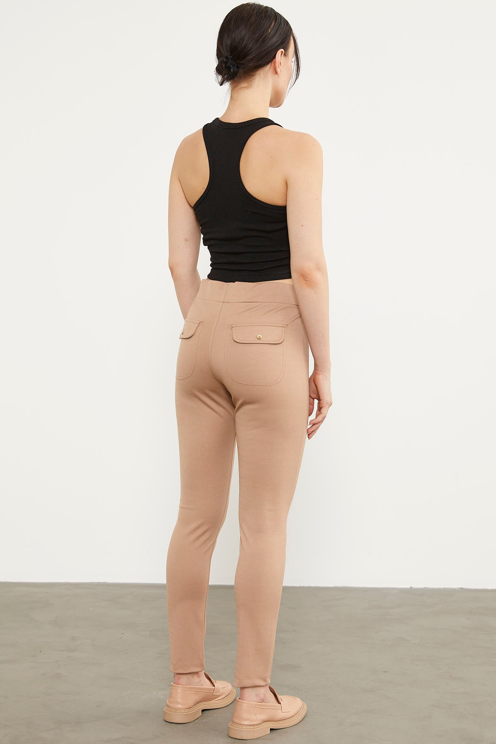 Süs Cepli Aksesuar Detaylı Tayt - Bej (4) Sementa