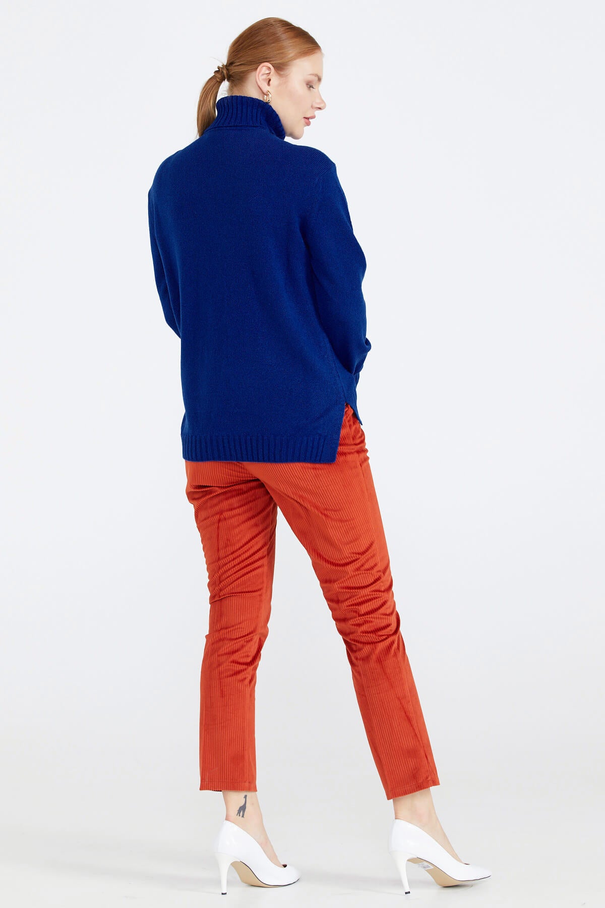 Tam Balıkçı Kadın Triko Kazak - Saks (3) Sementa