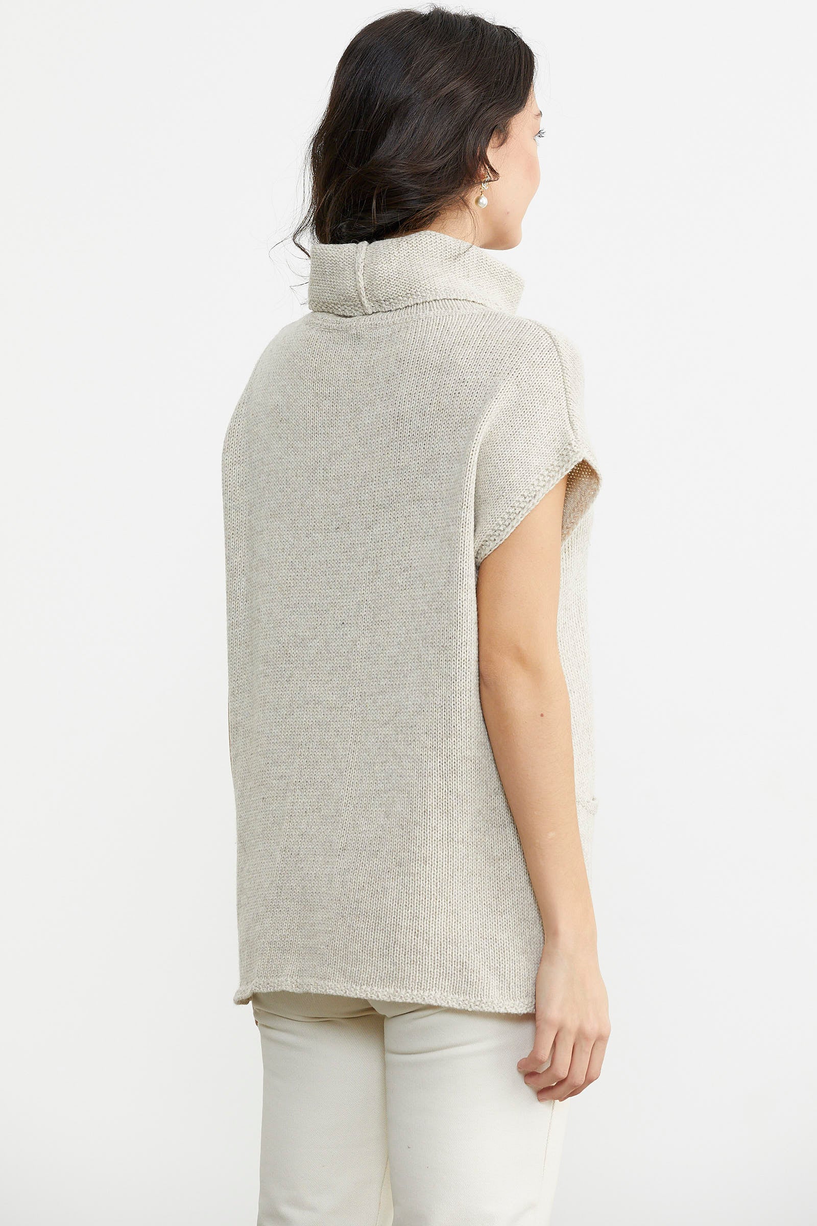 Tam Balıkçı Kısa Kol Triko Kazak - Bej (4) Sementa