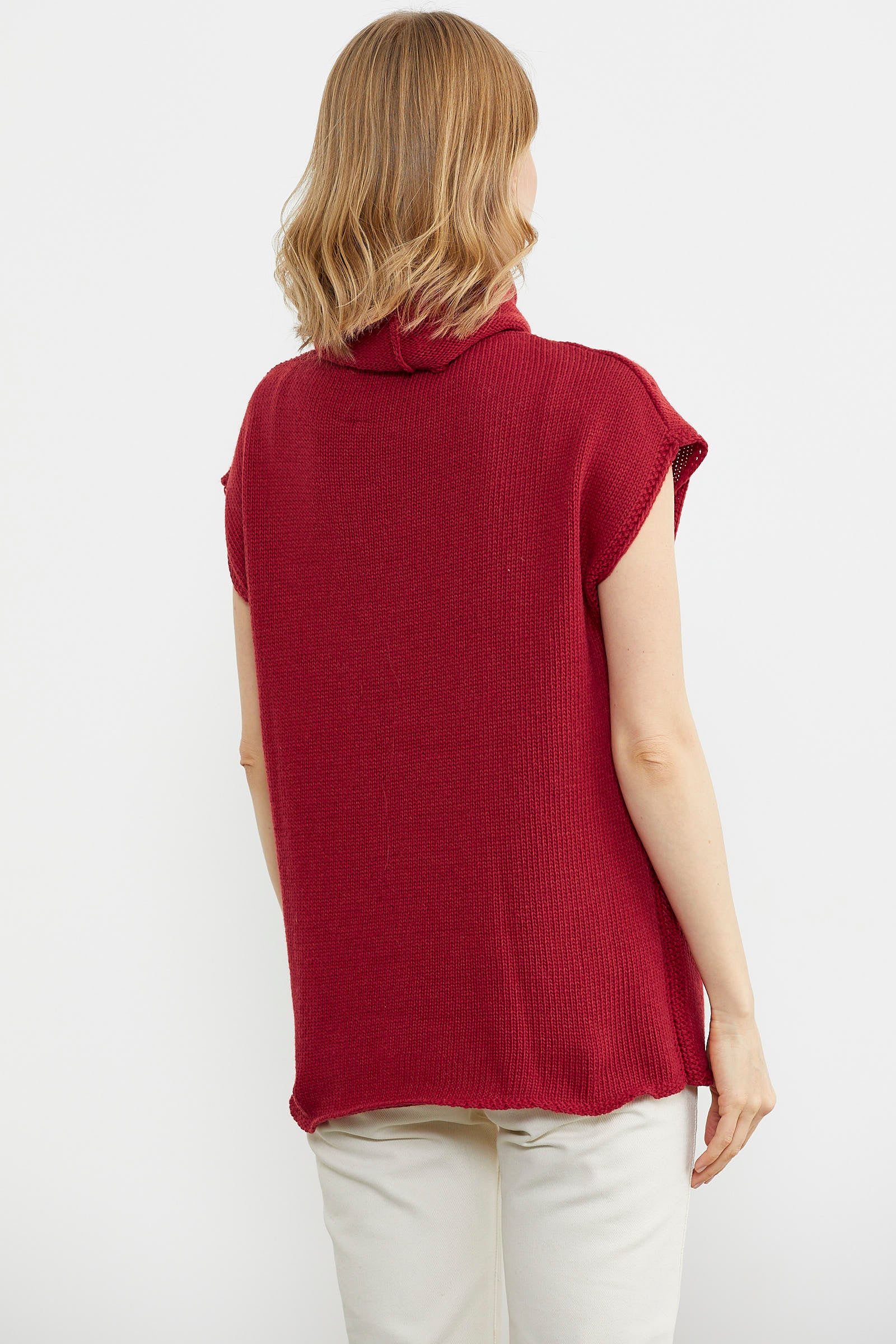 Tam Balıkçı Kısa Kol Triko Kazak - Kırmızı (5) Sementa