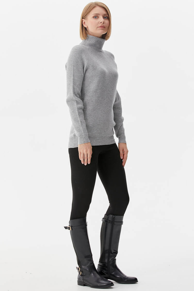 Tam Balıkçı Triko Kazak - Açık Gri (4) Sementa