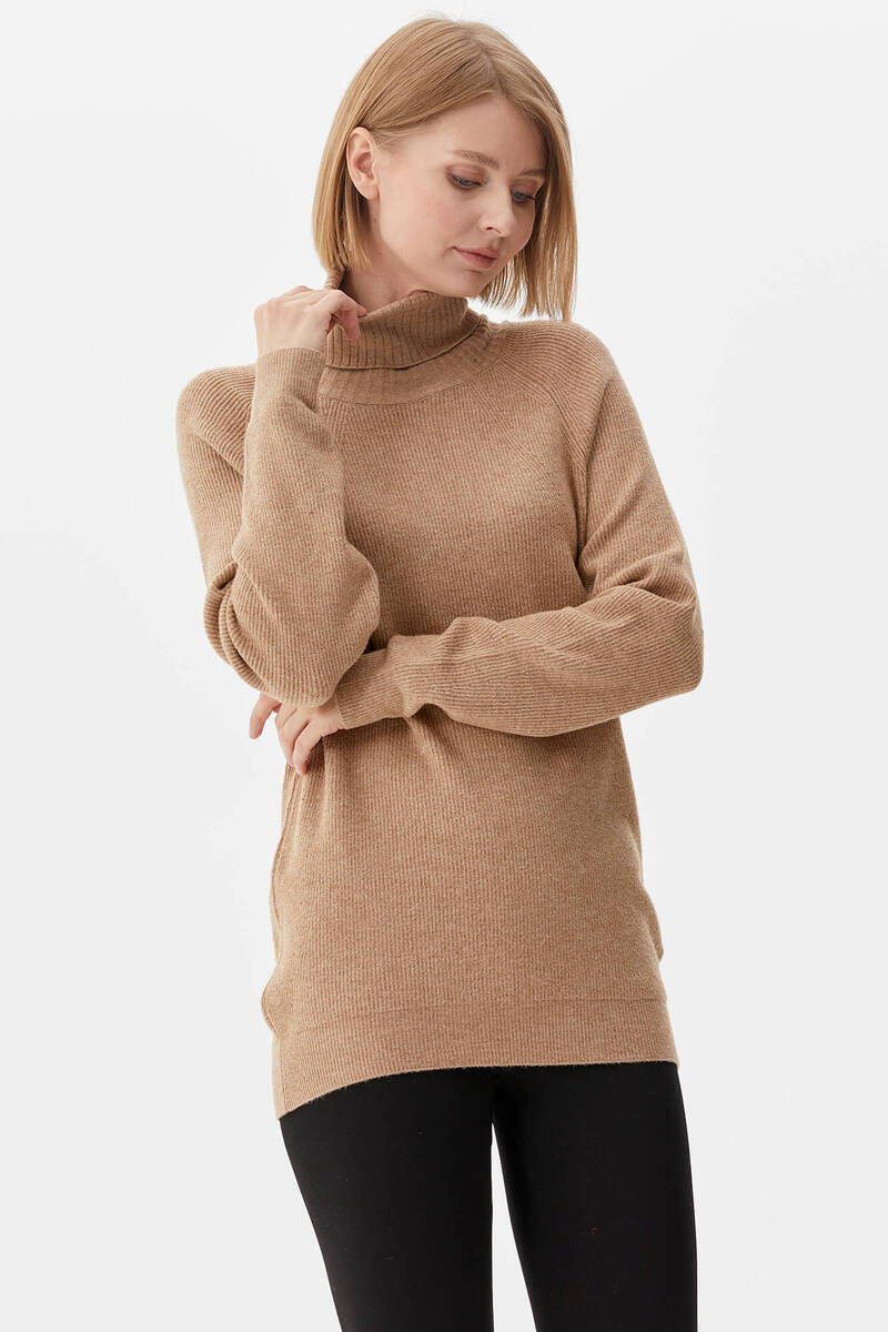 Tam Balıkçı Triko Kazak - Bej (3) Sementa