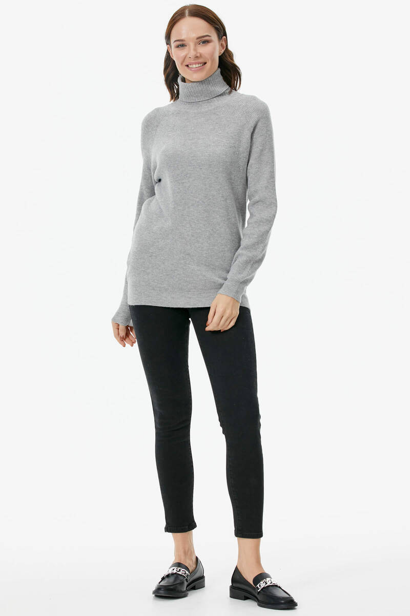 Tam Balıkçı Triko Kazak - Gri (3) Sementa