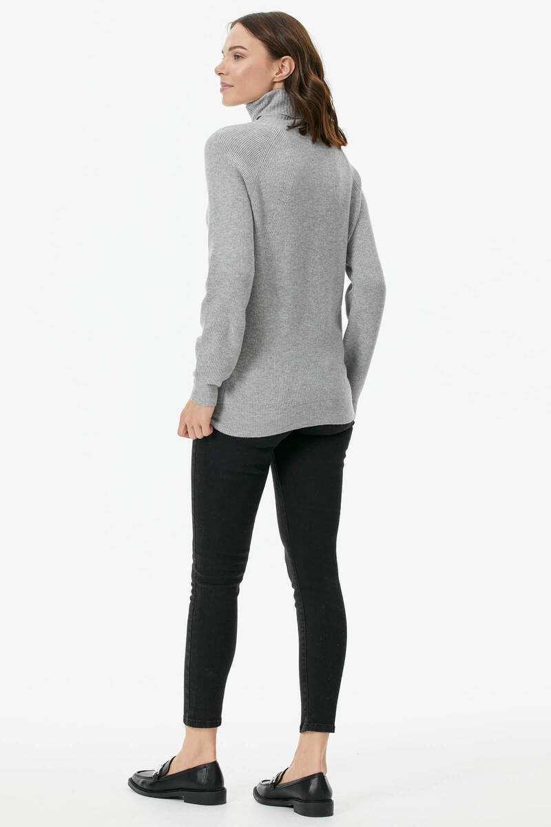 Tam Balıkçı Triko Kazak - Gri (5) Sementa