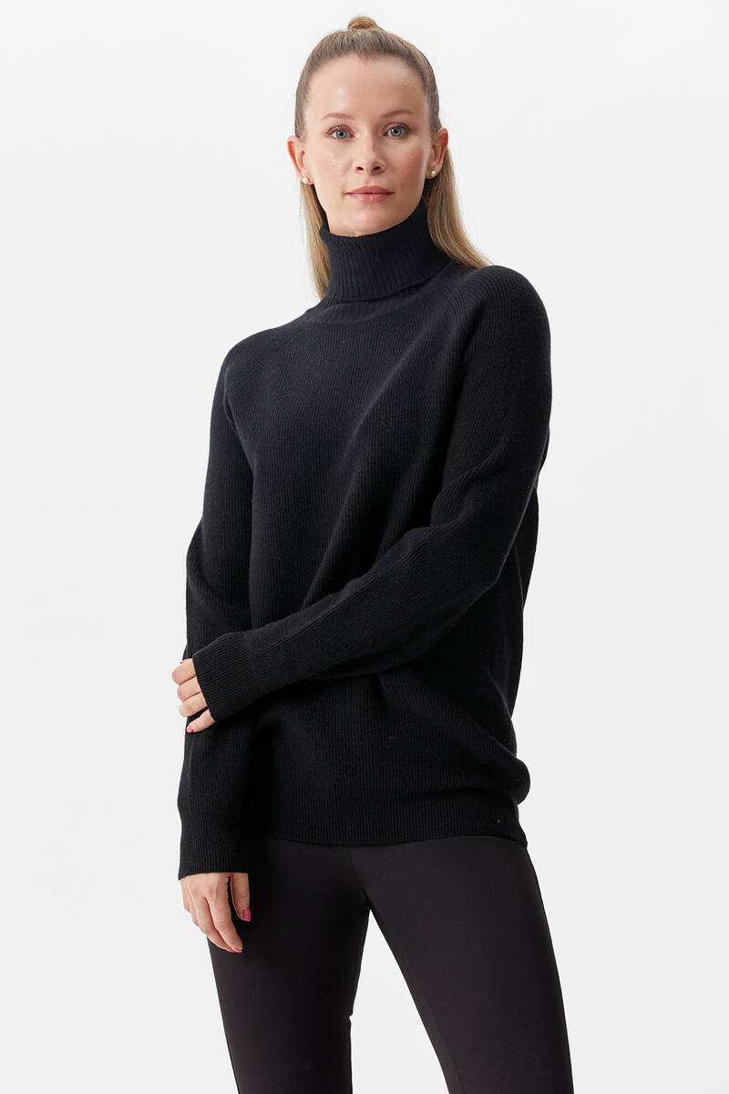 Tam Balıkçı Triko Kazak - Siyah (3) Sementa