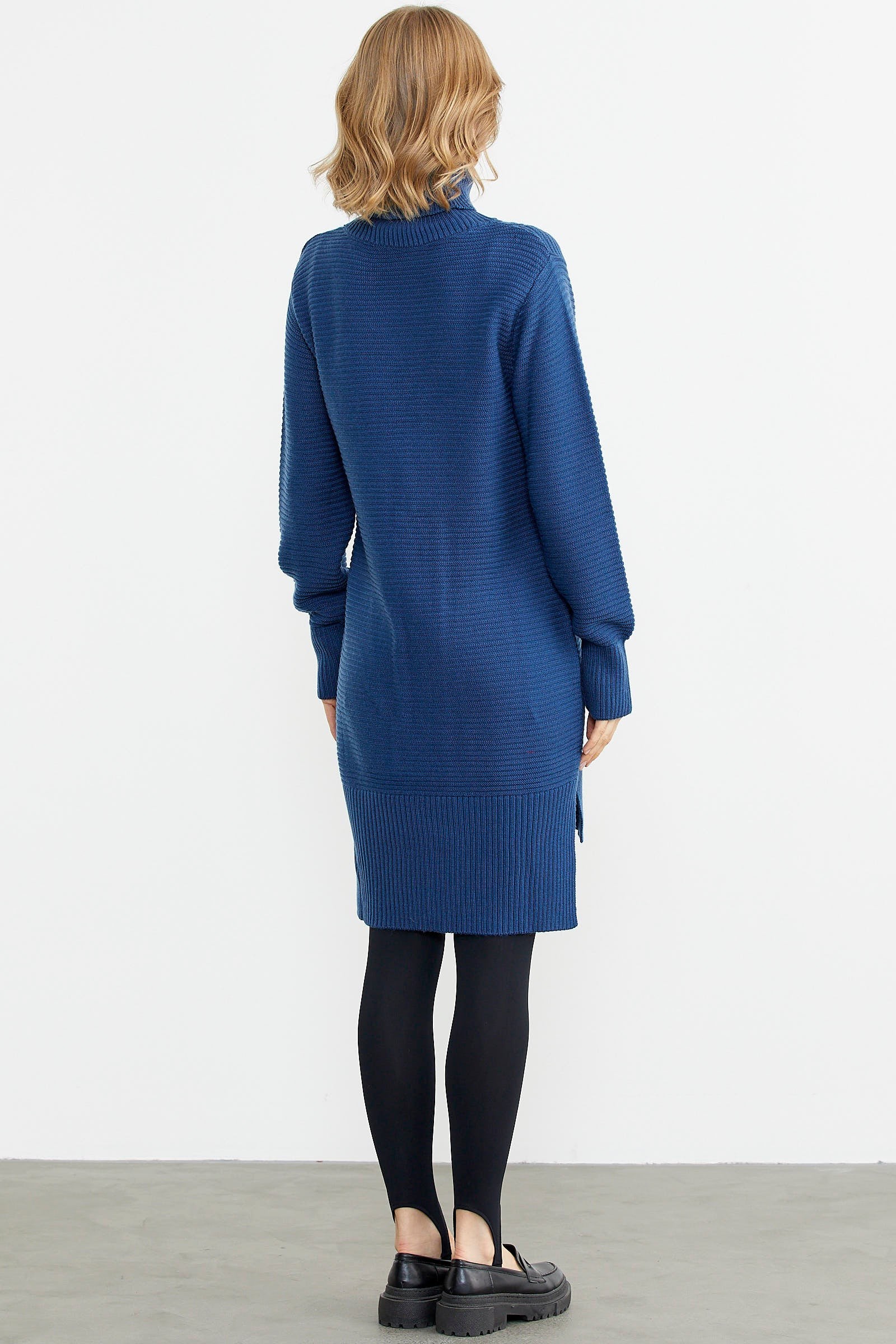 Tam Balıkçı Yaka Triko Tunik - Indigo (5) Sementa