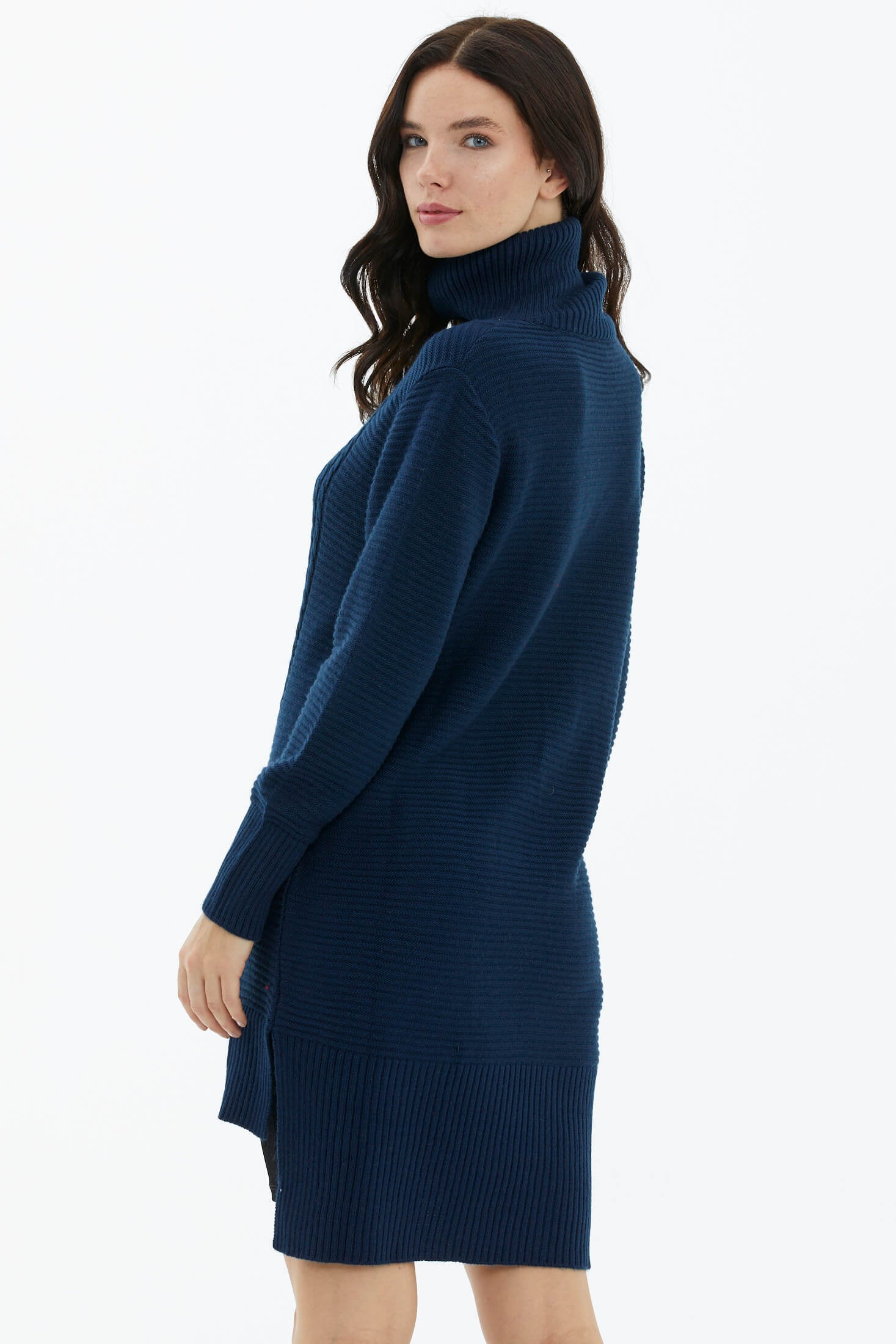 Tam Balıkçı Yaka Triko Tunik - Lacivert (4) Sementa