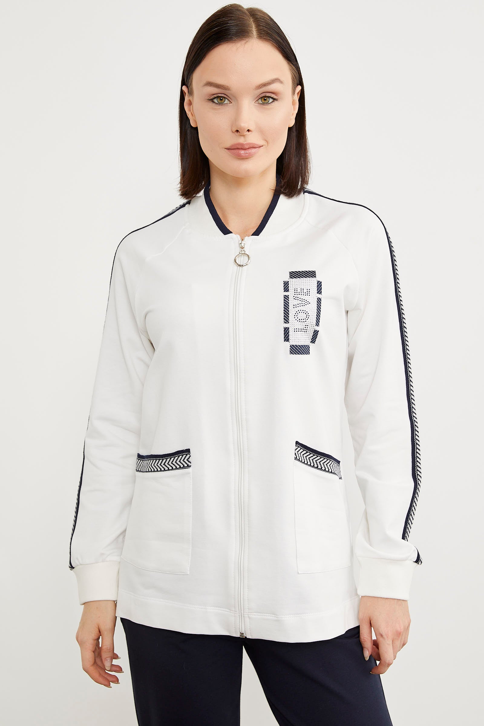 Taş Baskılı Tunik Eşofman Takım - Ekru (4) Sementa