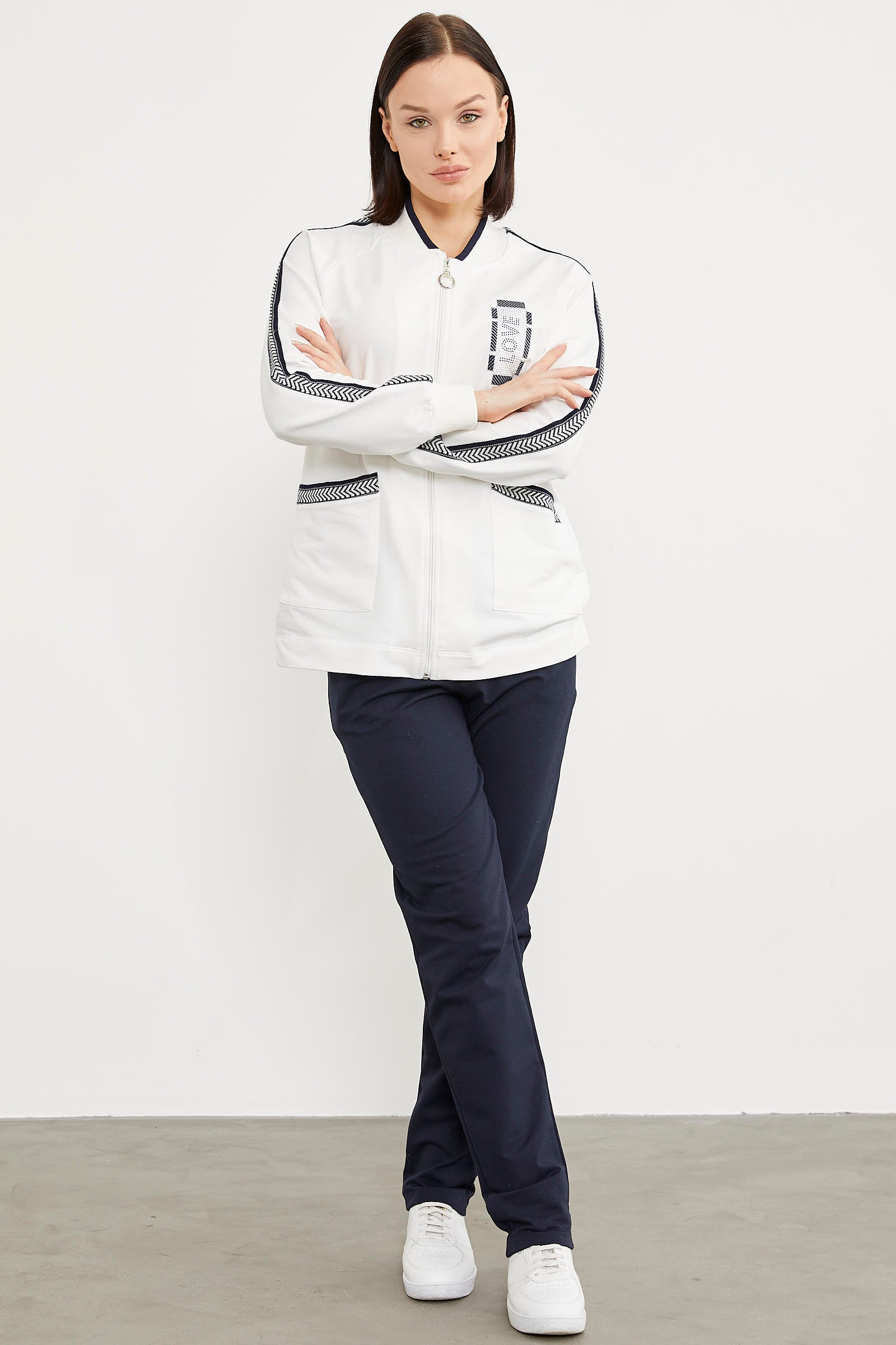 Taş Baskılı Tunik Eşofman Takım - Ekru (2) Sementa