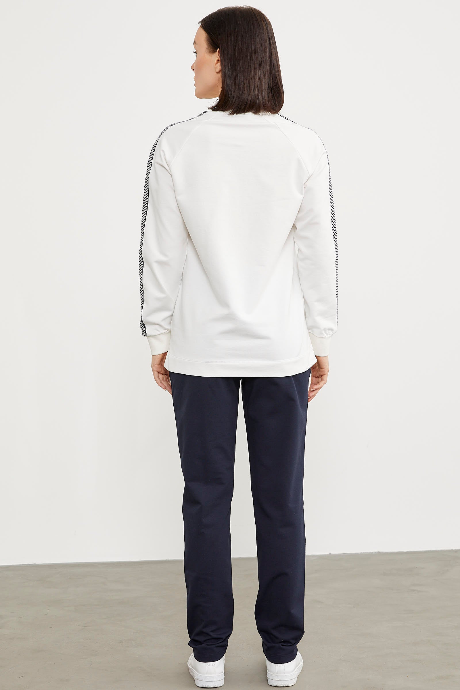 Taş Baskılı Tunik Eşofman Takım - Ekru (6) Sementa