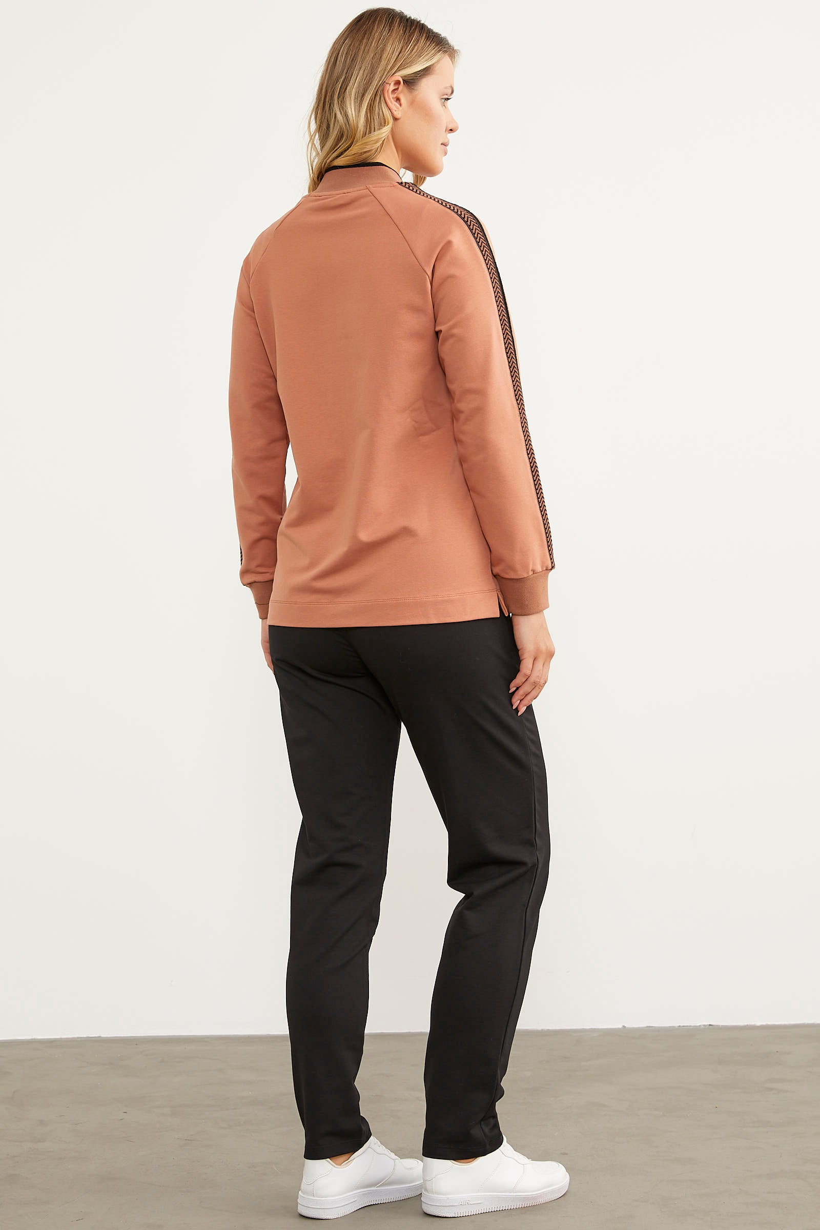 Taş Baskılı Tunik Eşofman Takım - Somon (8) Sementa