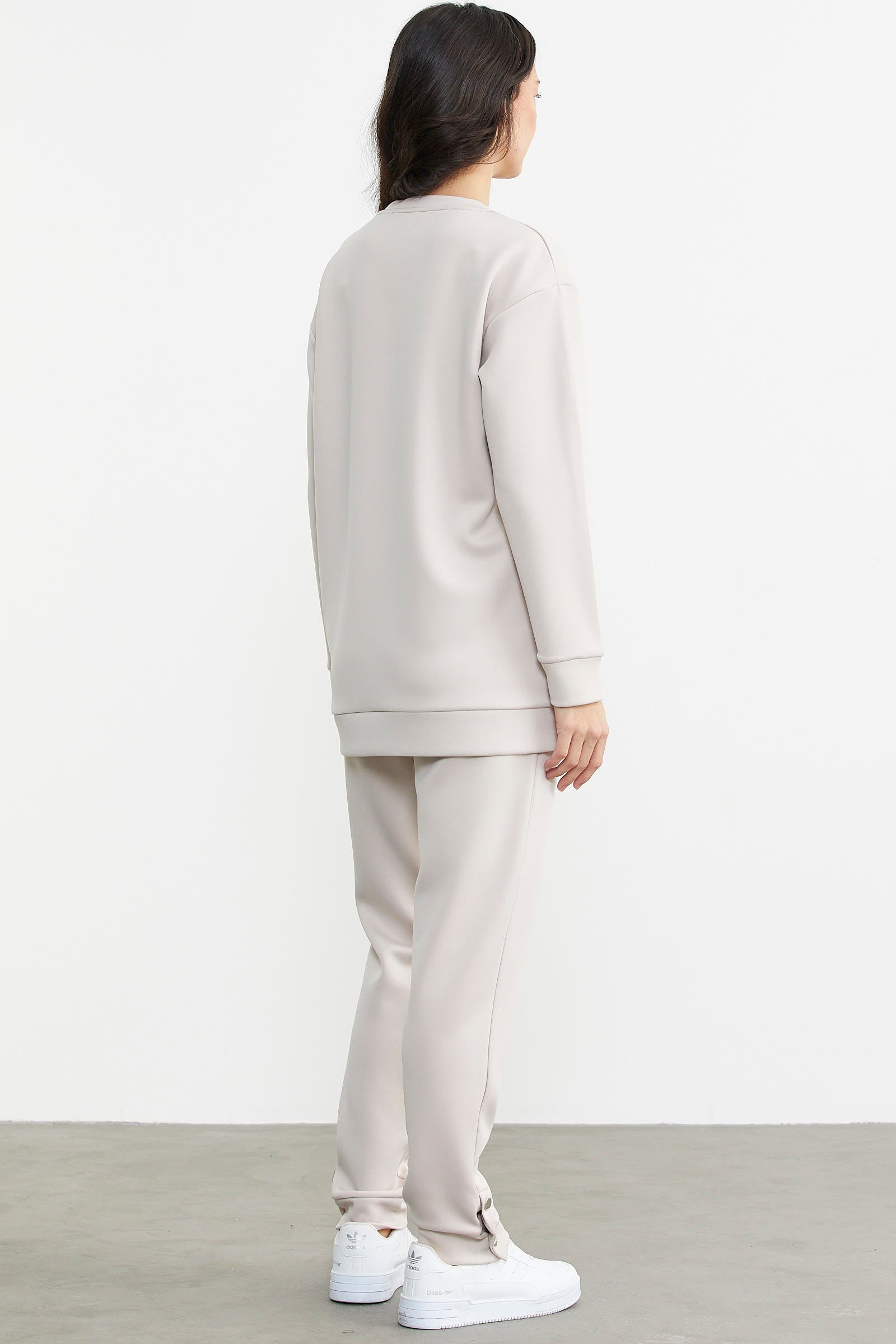 Taş Detaylı Rahat Kalıp Eşofman Takım - Taş (7) Sementa