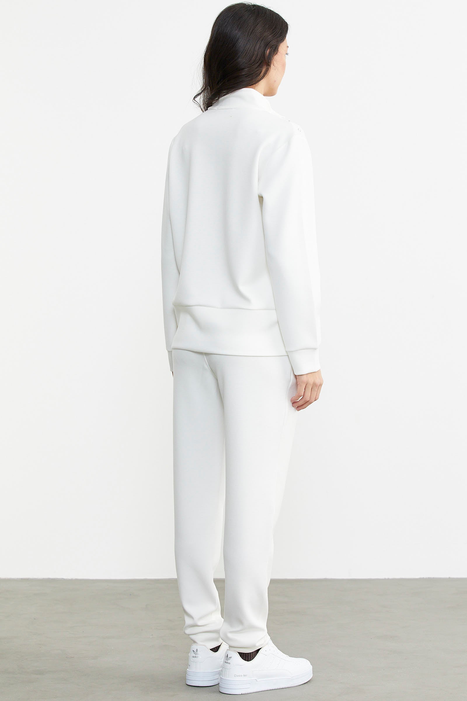 Taş Detaylı Scuba Eşofman Takım - Ekru (8) Sementa