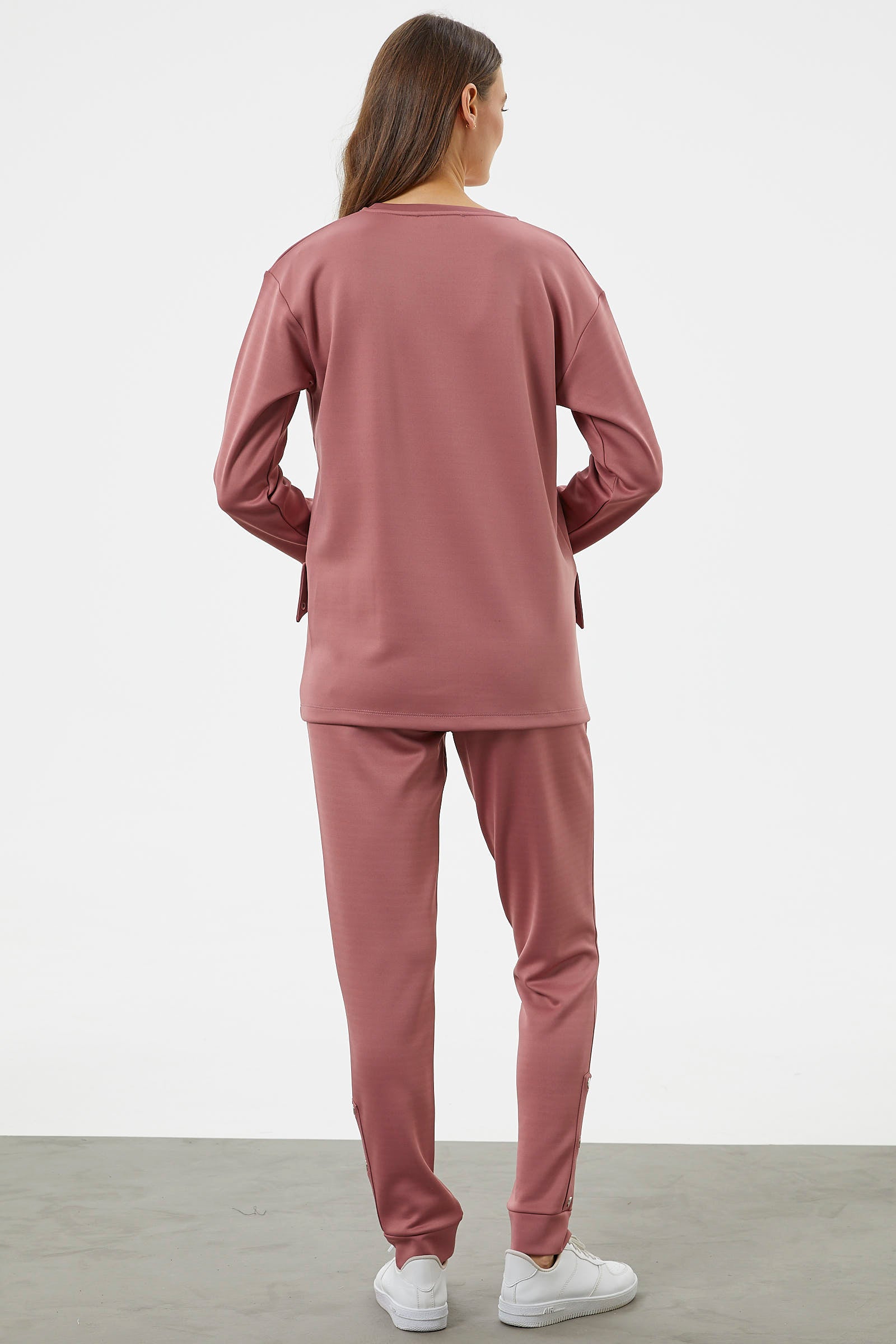 Torba Cep Detaylı Oversize Eşofman Takım - Gül (6) Sementa