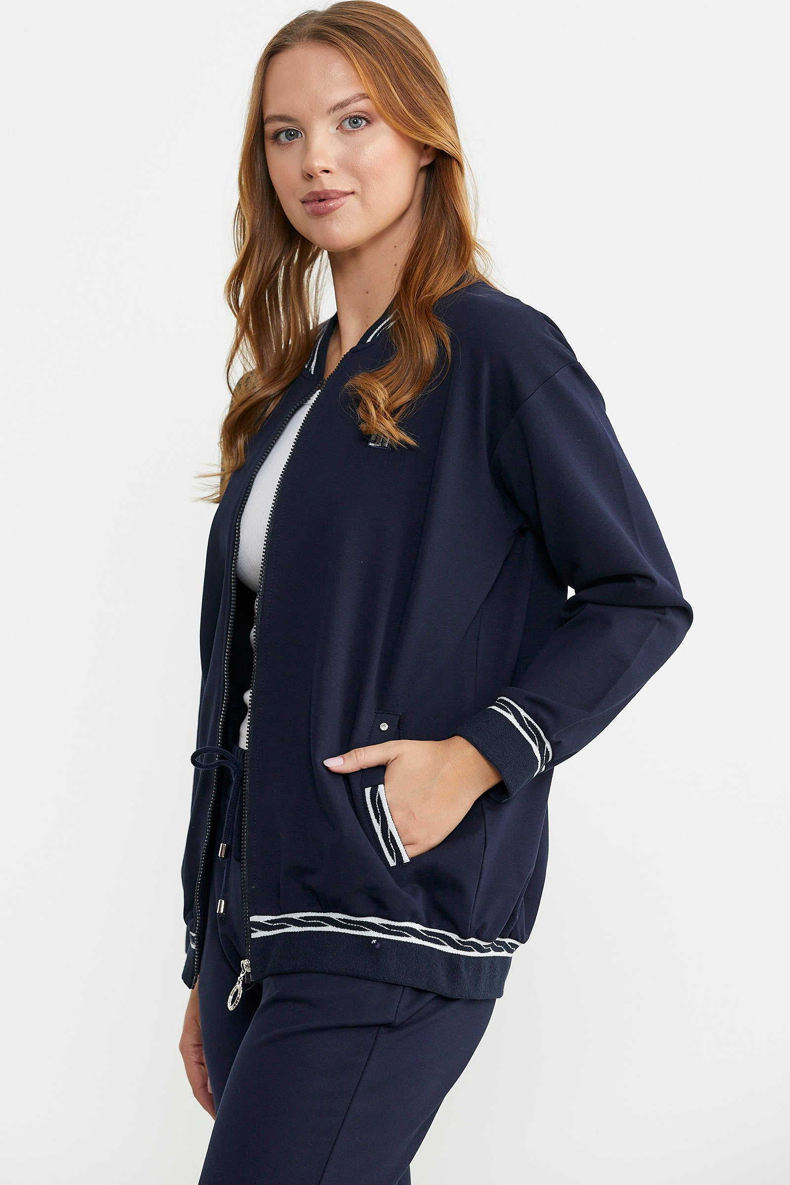 Ribanalı Tunik Eşofman Takım - Lacivert - Sementa