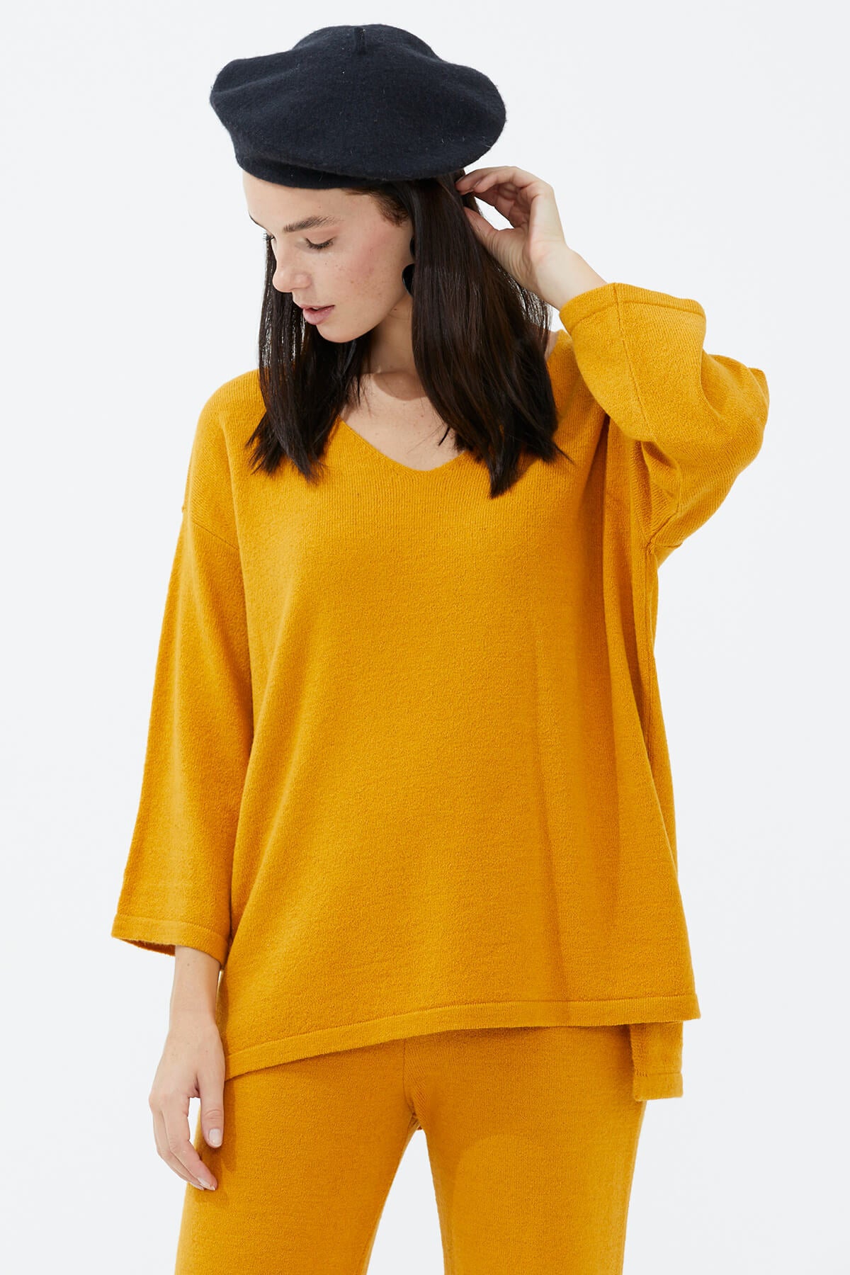 V Yaka İkili Triko Takım - Güneş (3) Sementa