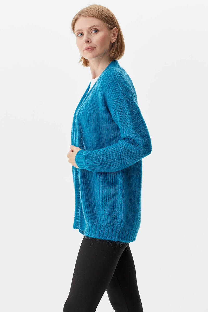 V Yaka Triko Hırka - Su Yeşili (4) Sementa