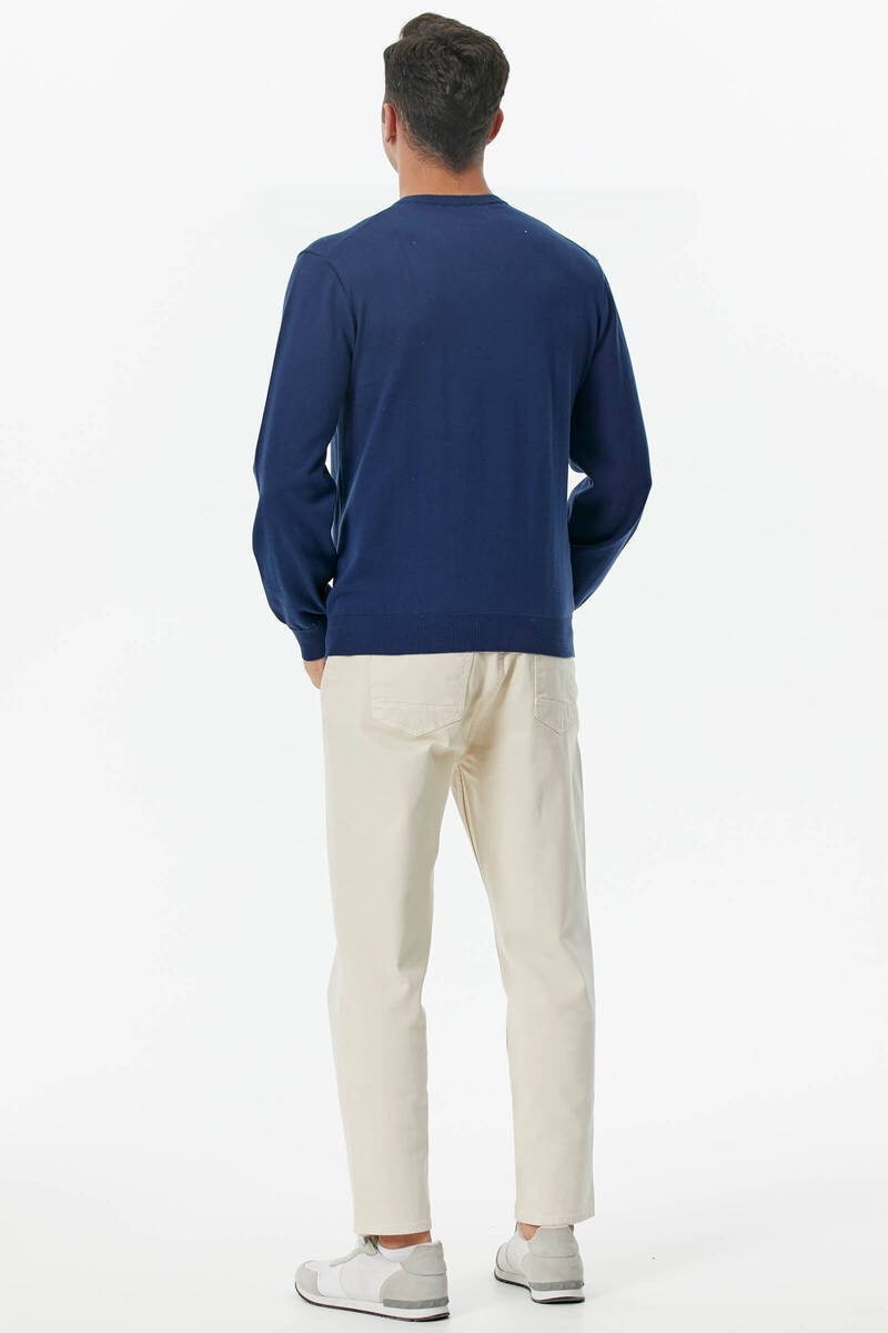 V Yaka Triko Kazak - Açık Lacivert (4) Sementa