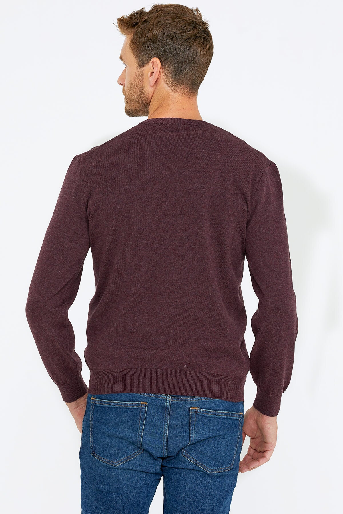 V Yaka Triko Kazak - Gül (4) Sementa