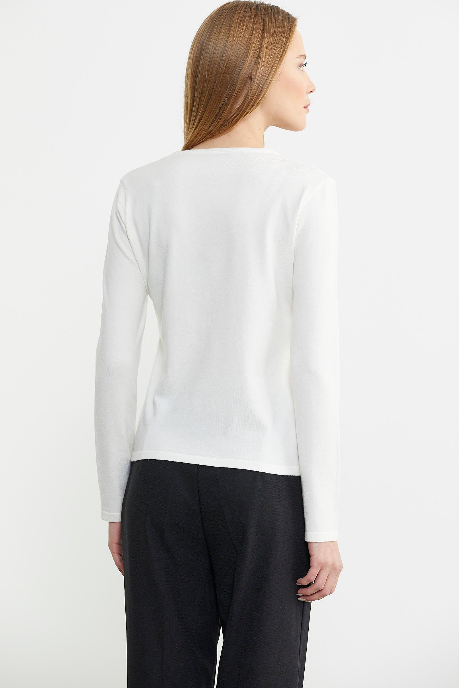 Yaka Detaylı Triko Kazak - Kemik - Sementa