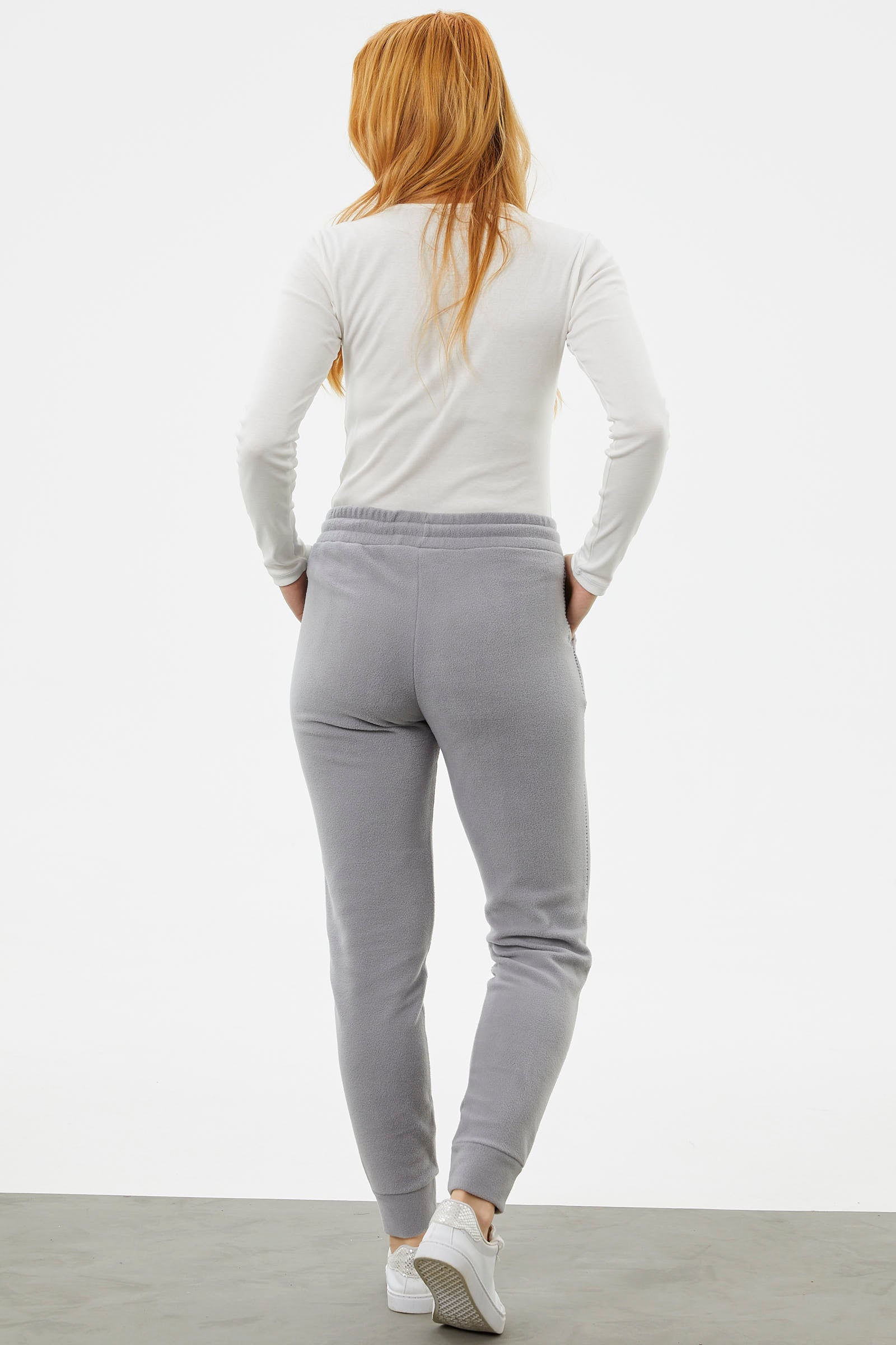 Yanı Şeritli Polar Eşofman Altı - Gri (5) Sementa