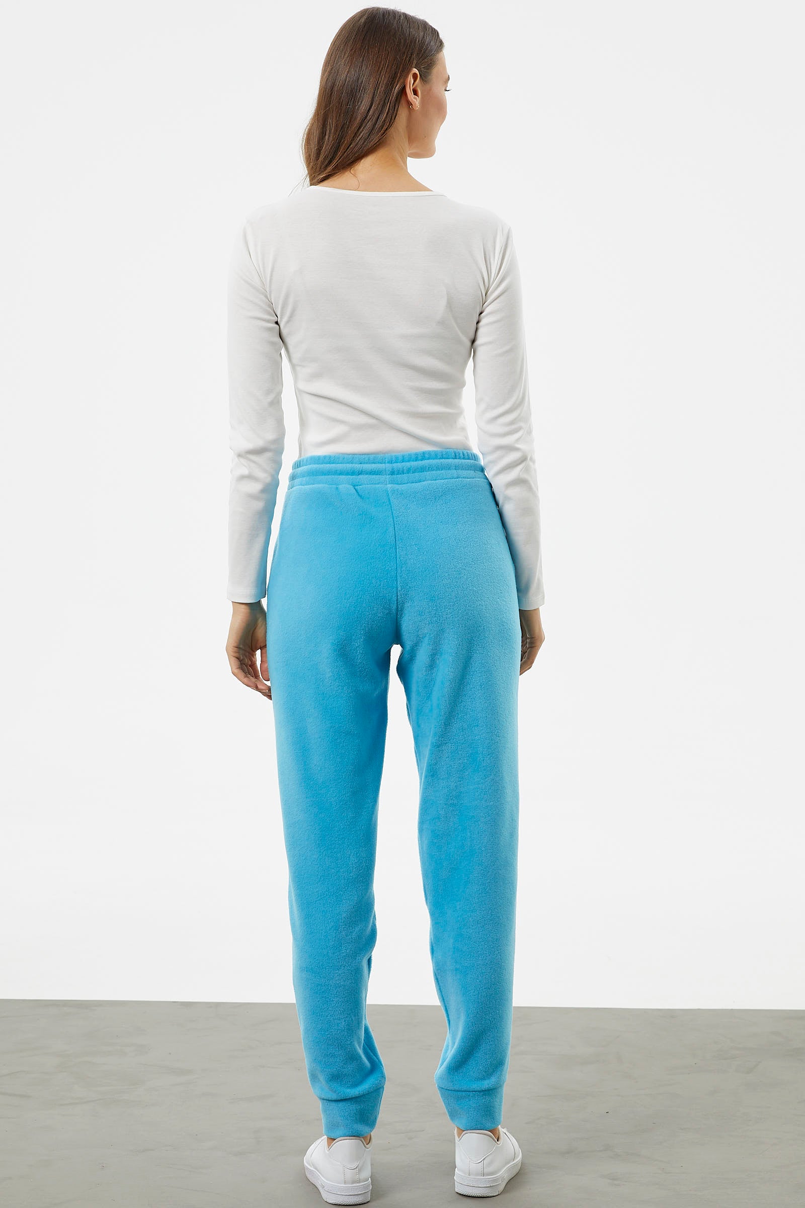 Yanı Şeritli Polar Eşofman Altı - Turkuaz (5) Sementa