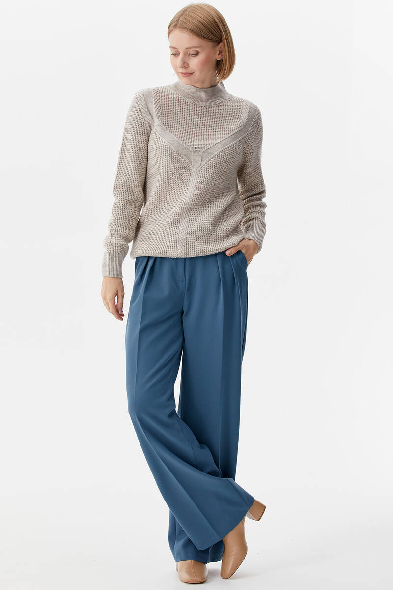 Yarım Balıkçı Triko Kazak - Bej (4) Sementa