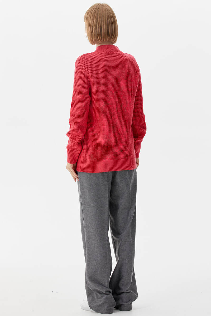 Yarım Balıkçı Triko Kazak - Mercan (4) Sementa