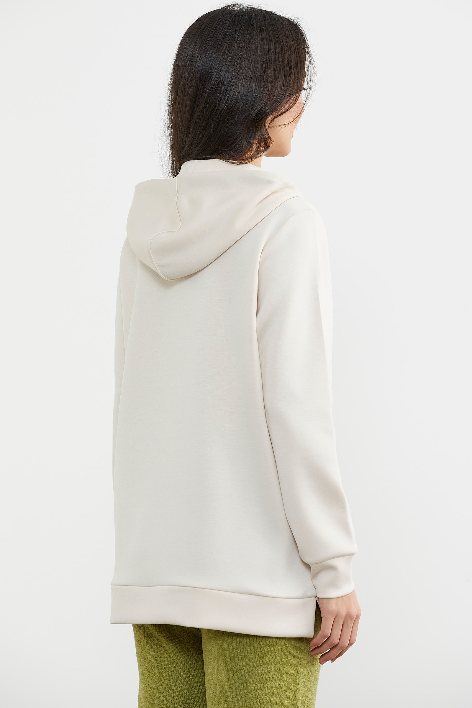 Yarım Fermuarlı Kapüşonlu Sweatshirt - Bej (6) Sementa